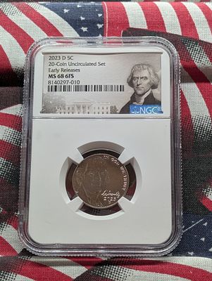 2023-D Jefferson Nickel - NGC MS68 6FS - Early Release - From a 20- Coin Uncirculated 
