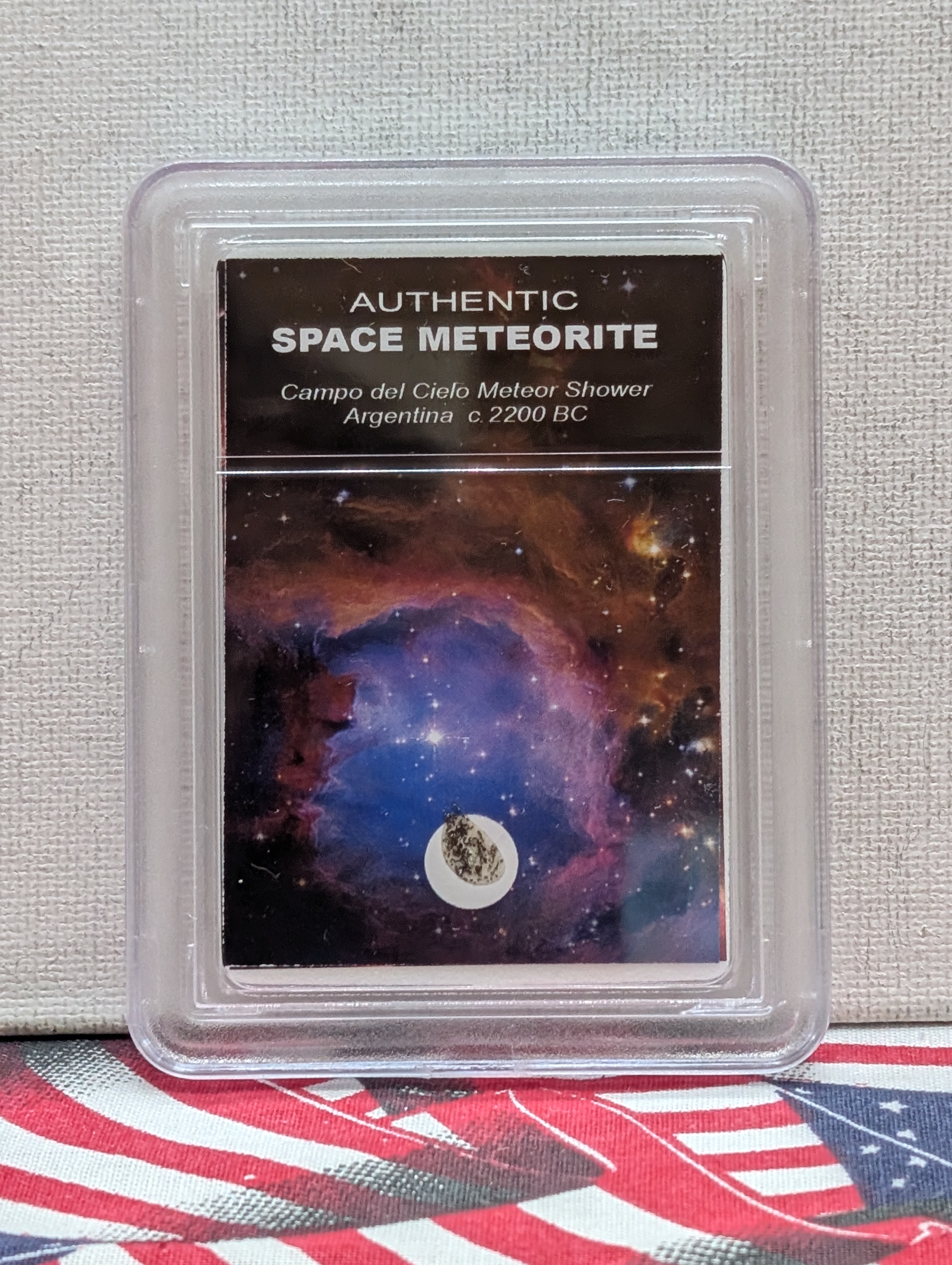 Authentic Campo del Cielo Argentina Meteor Shower & Meteorite Space Rock (2 PCS) - Slabbed International Numismatic Bureau