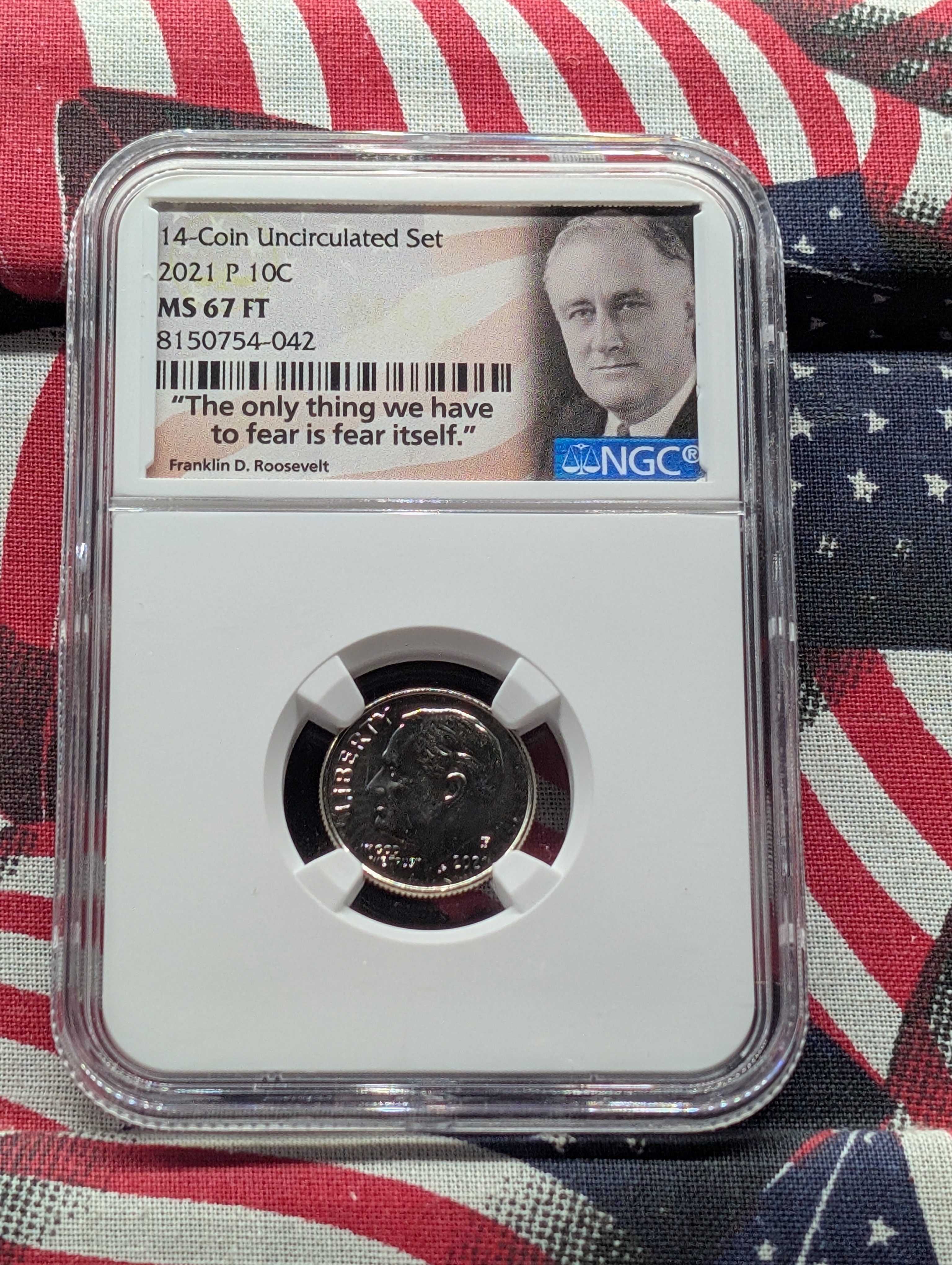 2021-P Roosevelt Dime - NGC MS67 FT - From a 14-Coin Uncirculated Set