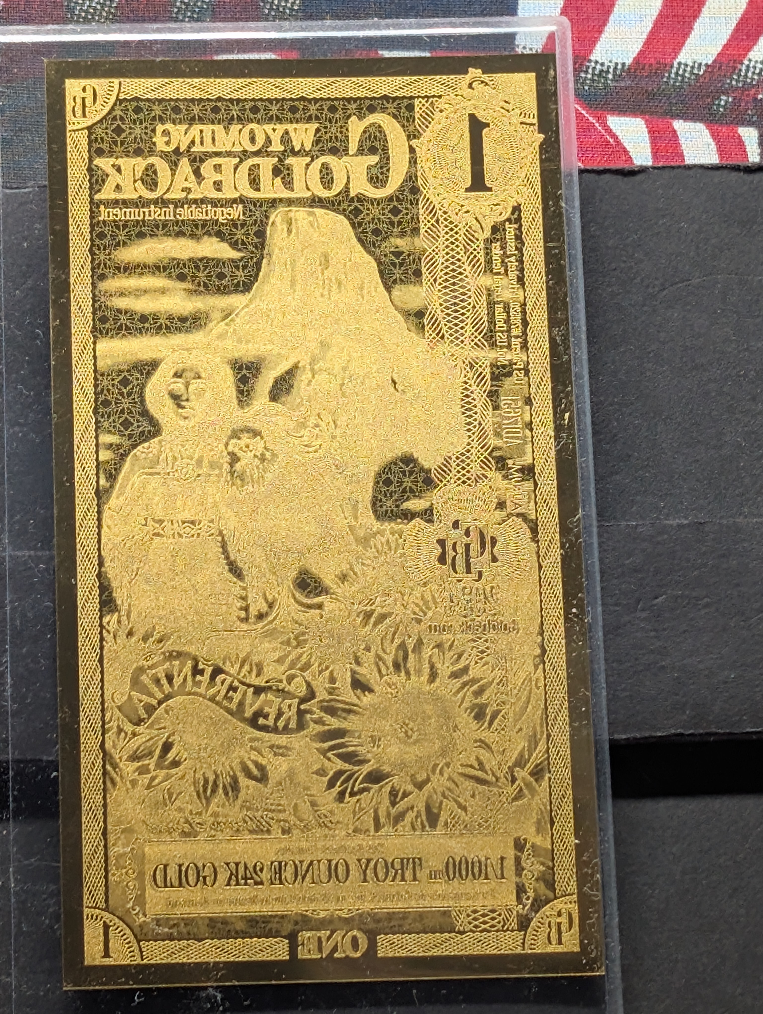 1/1000th Troy Oz. 24k GOLD 2024 Wyoming $1.00 Goldback
