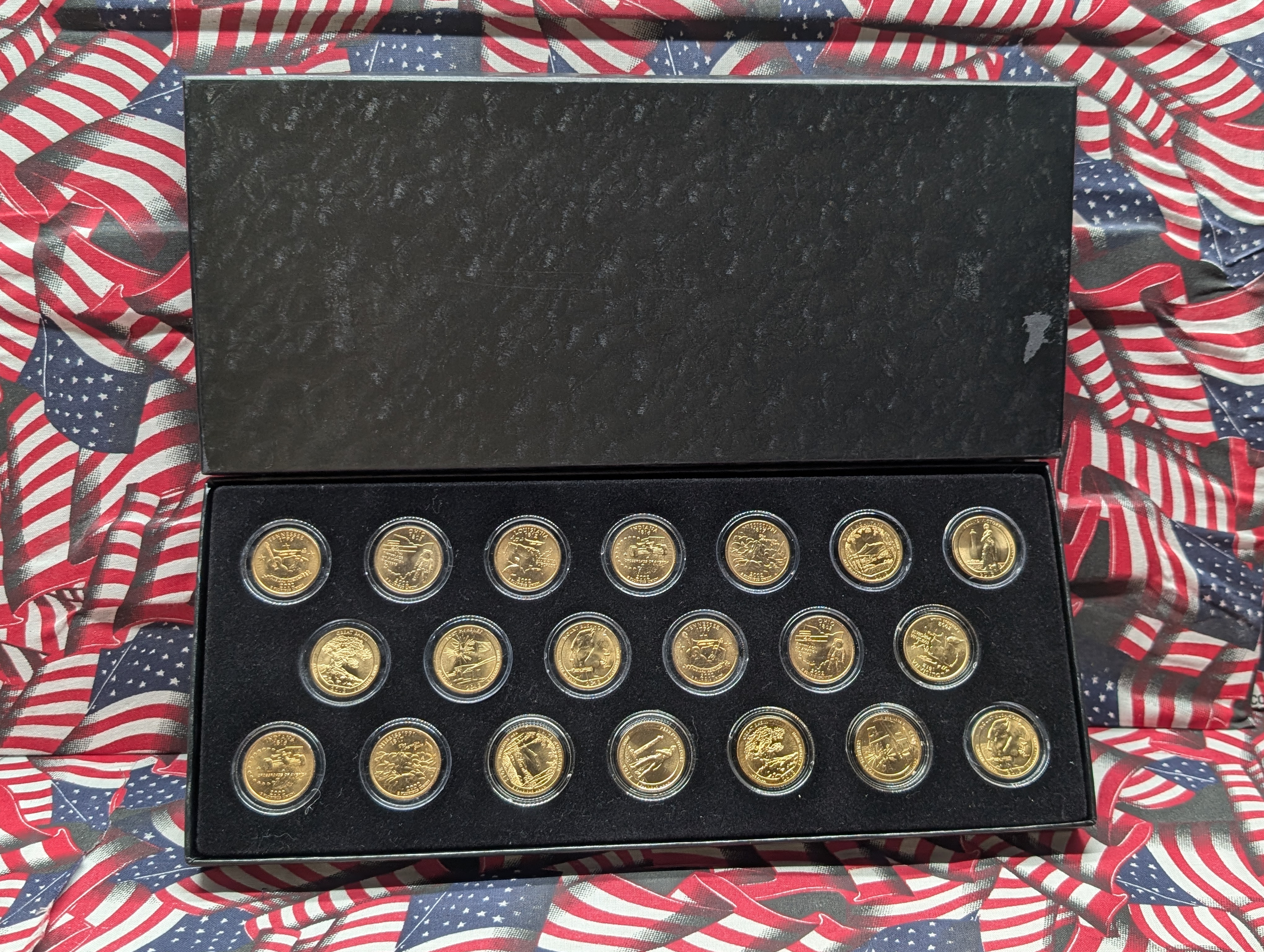 2002 & 2013 Gold (LAYERED) Statehood Quarter Collection in Display Box