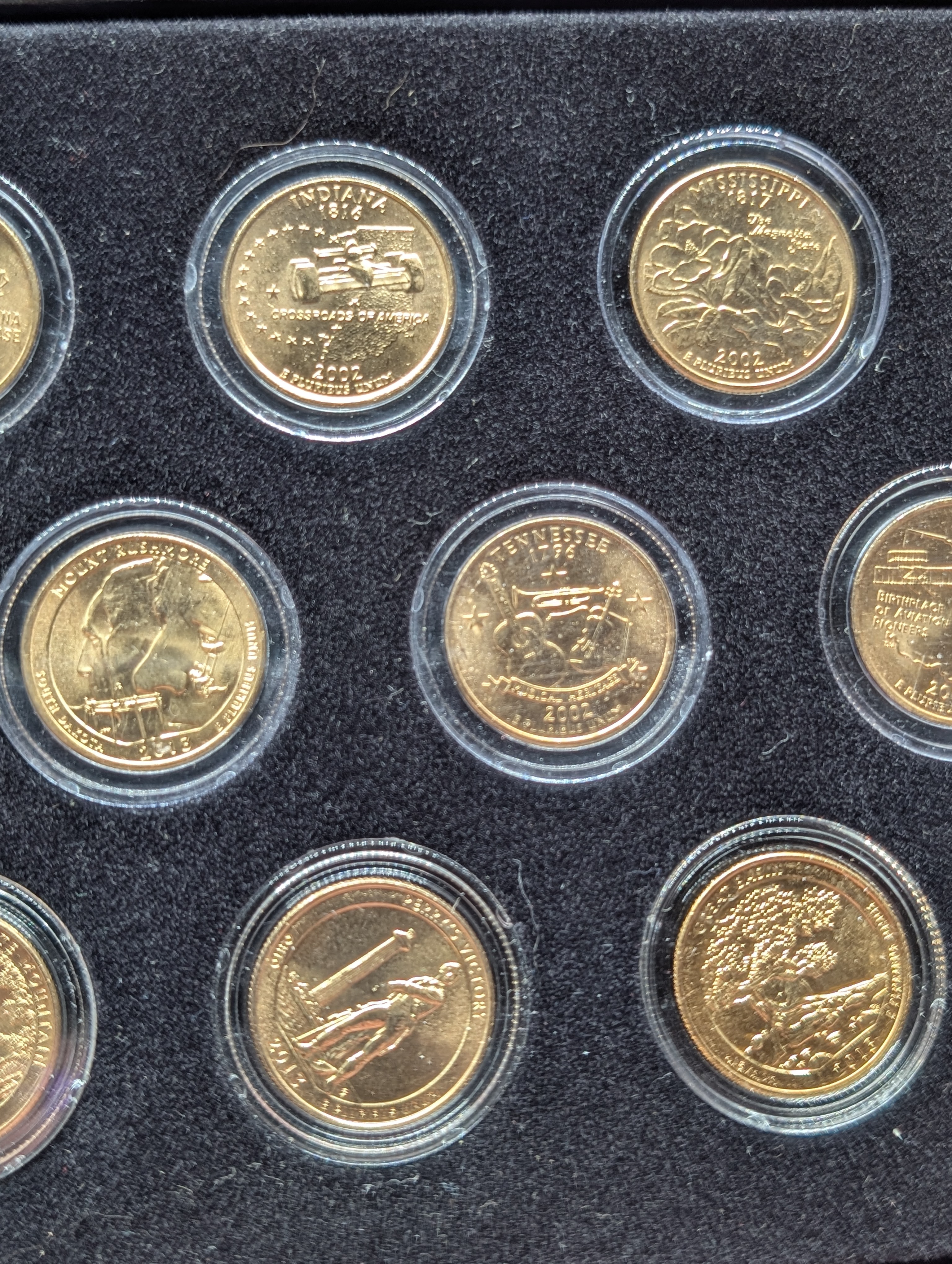 2002 & 2013 Gold (LAYERED) Statehood Quarter Collection in Display Box