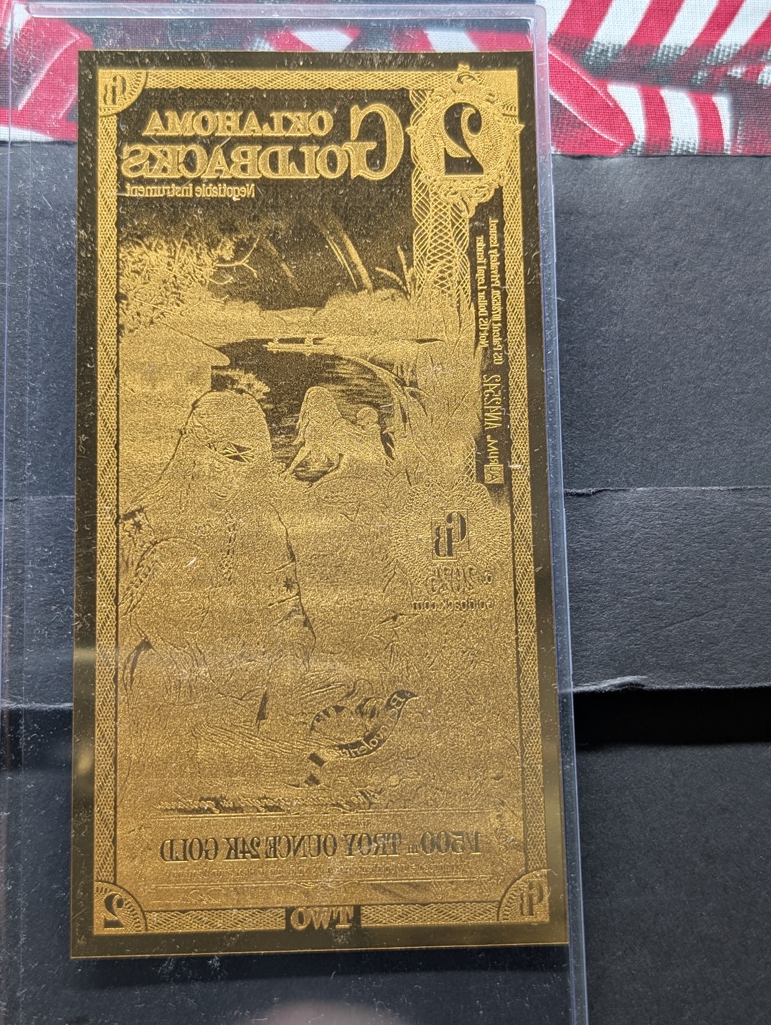1/500th Troy Oz. 24k GOLD 2025 Oklahoma $2.00 Goldback