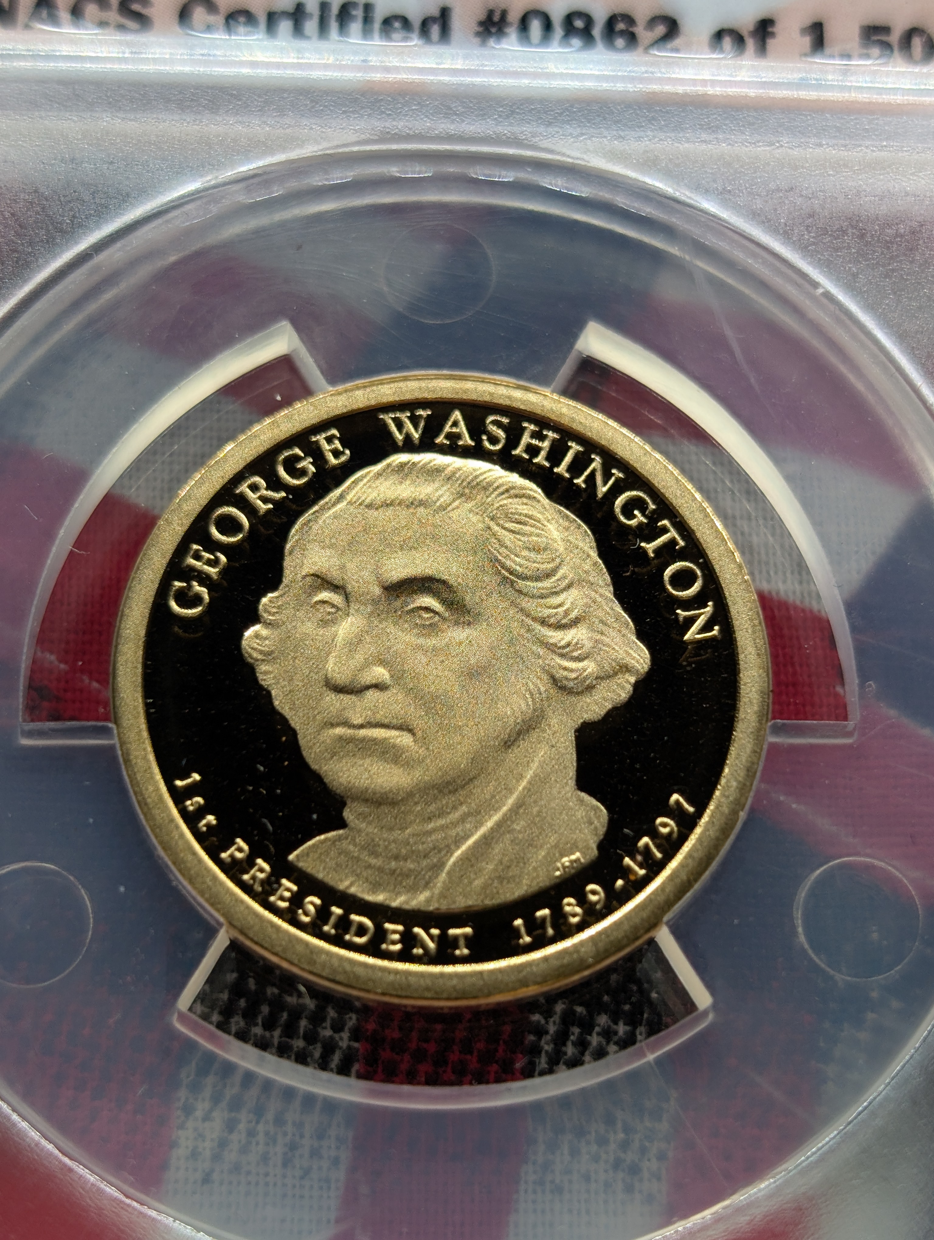 (4) 2007-S PROOF Presidential Dollars - All ANACS Cert. PR70 DCAM - First Release w/ Original Design (Washington, Adams, Jefferson & Madison