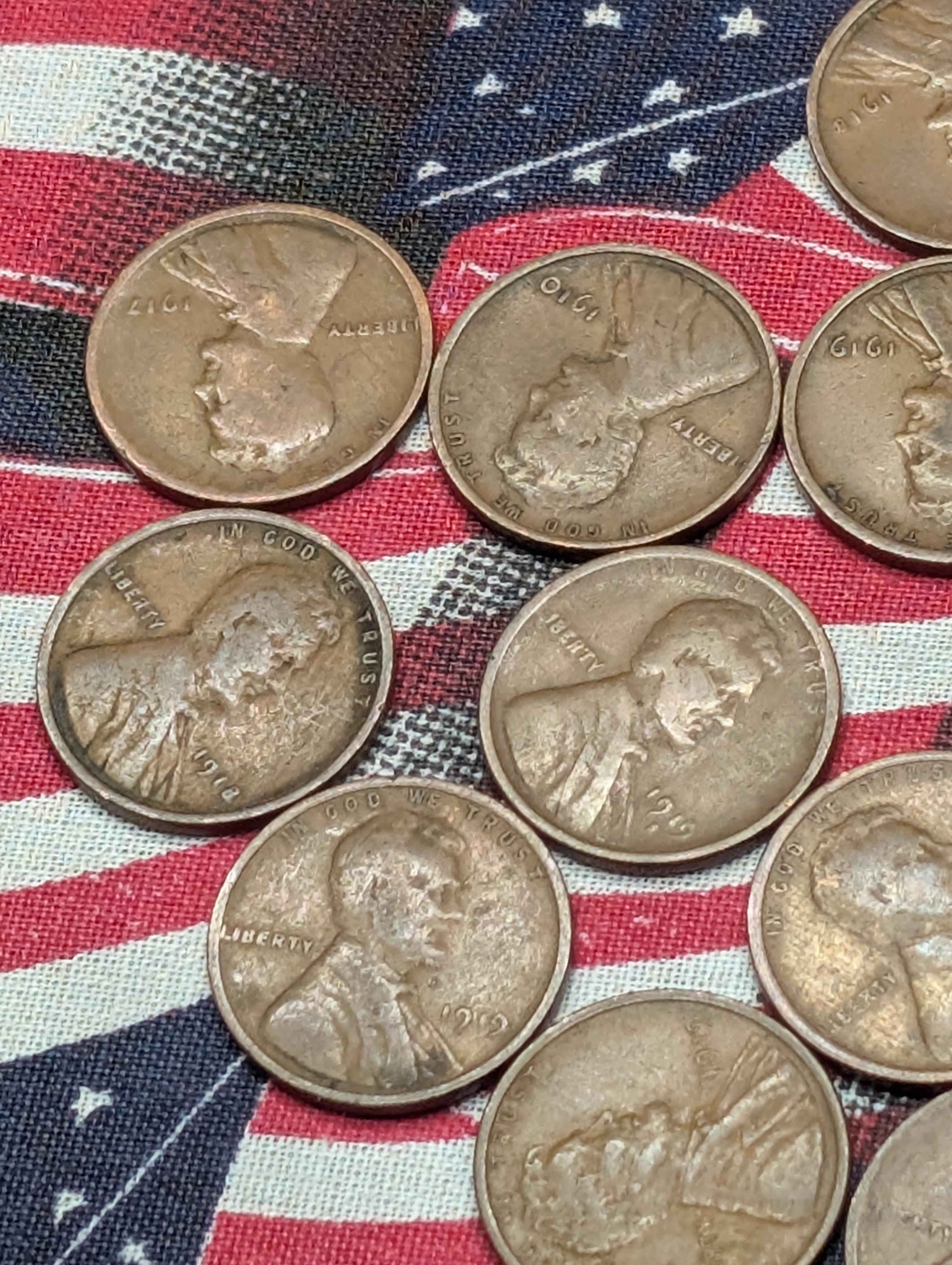(20) Various 1910's & Teens Lincoln Wheat Cents