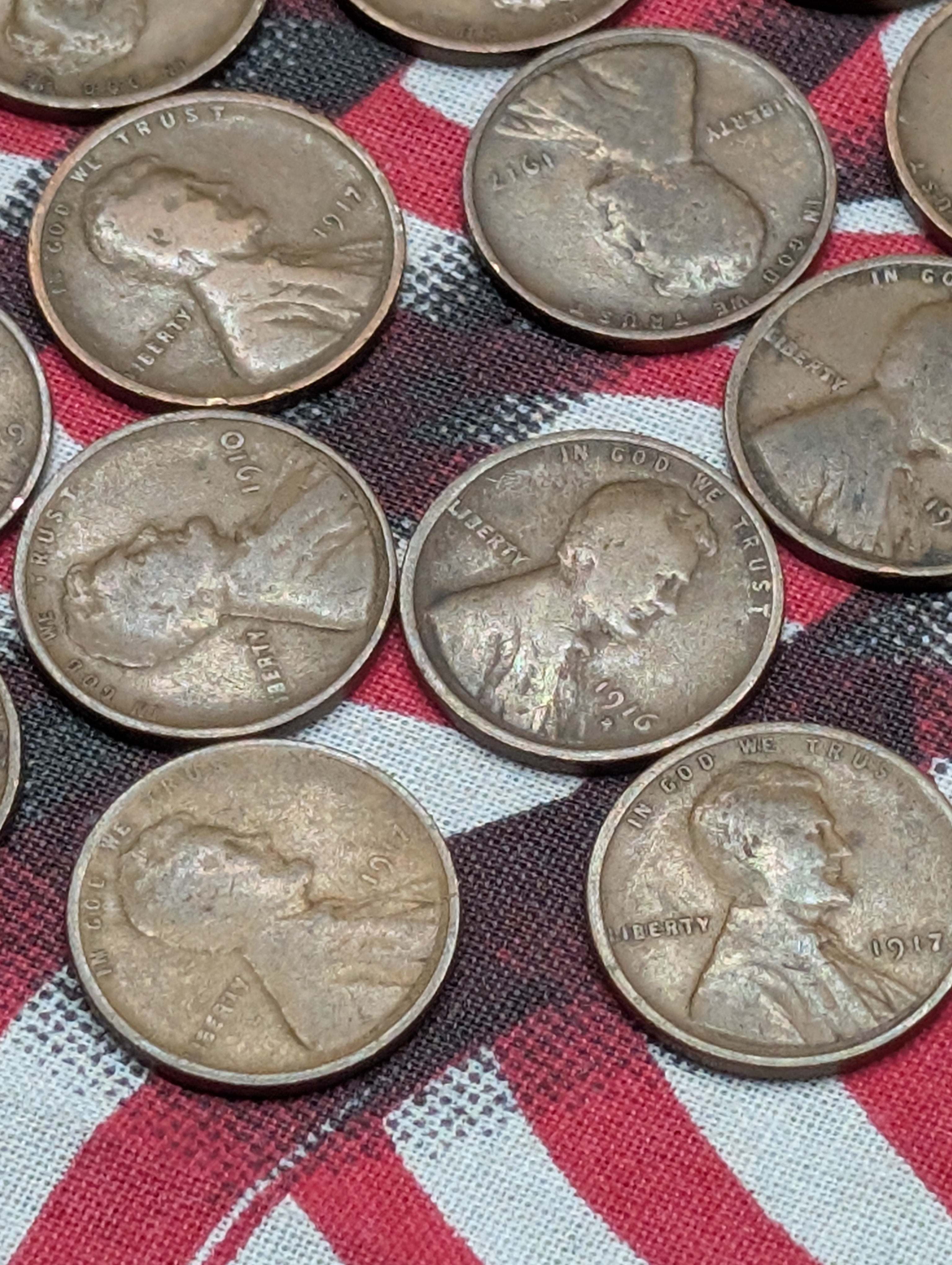 (20) Various 1910's & Teens Lincoln Wheat Cents