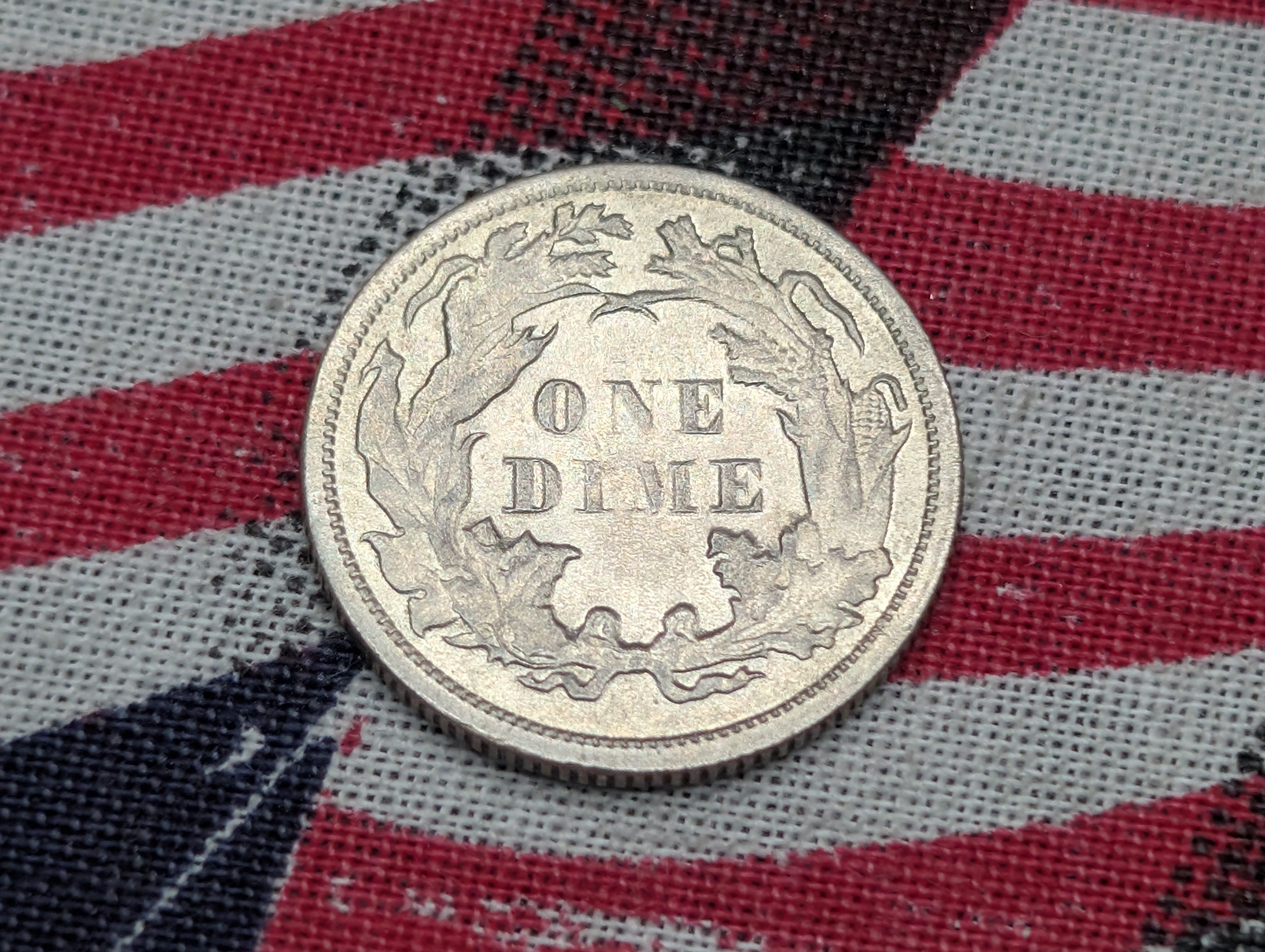 1874 Seated Liberty 90% Silver Dime