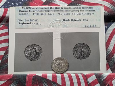 A.D. 259-268 Ancient Roman Postumus Antoninianus Coin - ANACS Photo Cert. 