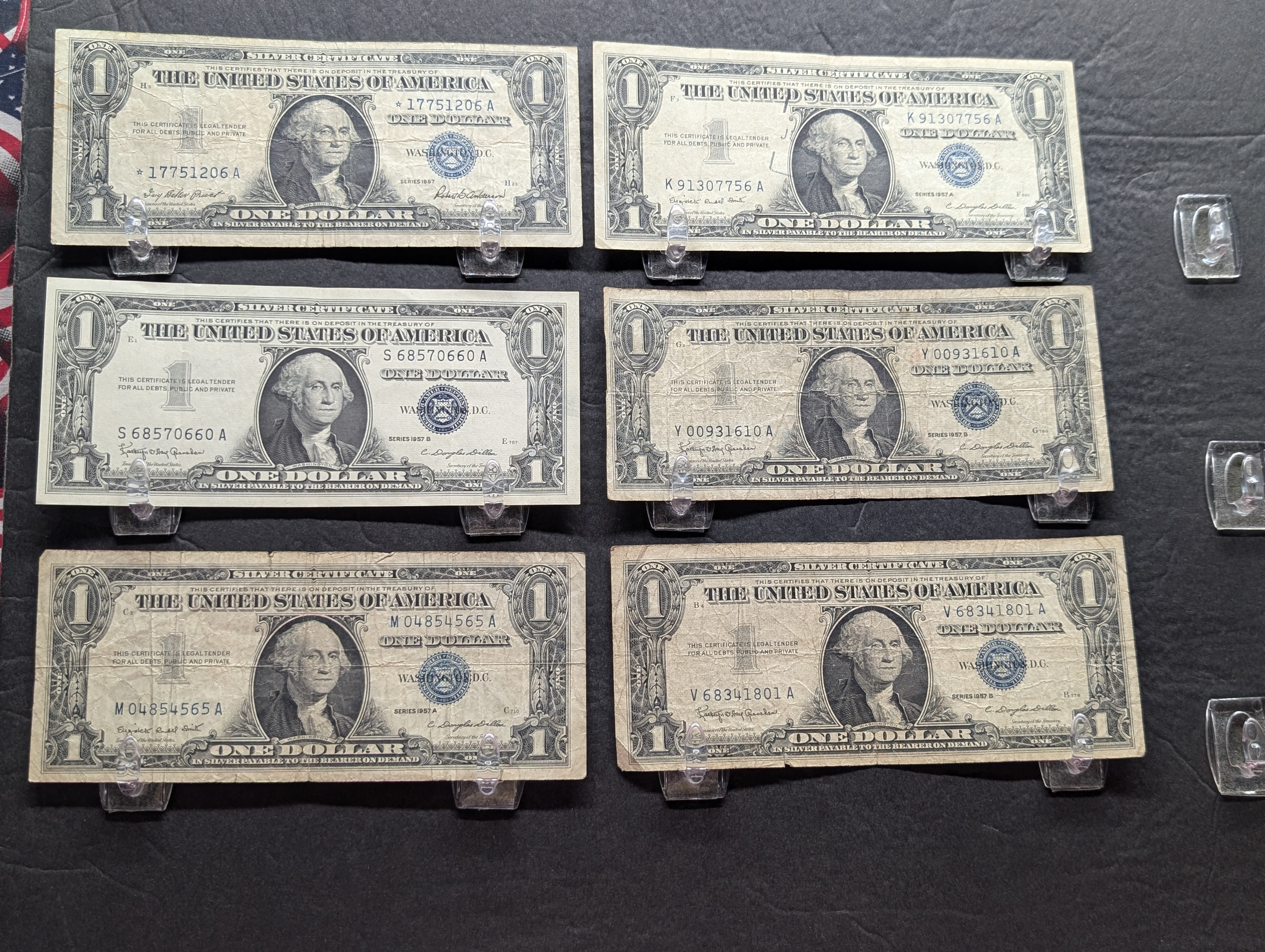(1) 1957, (2) 57-A, (3) 57-B Series $1.00 Silver Certificates - Including Star Note