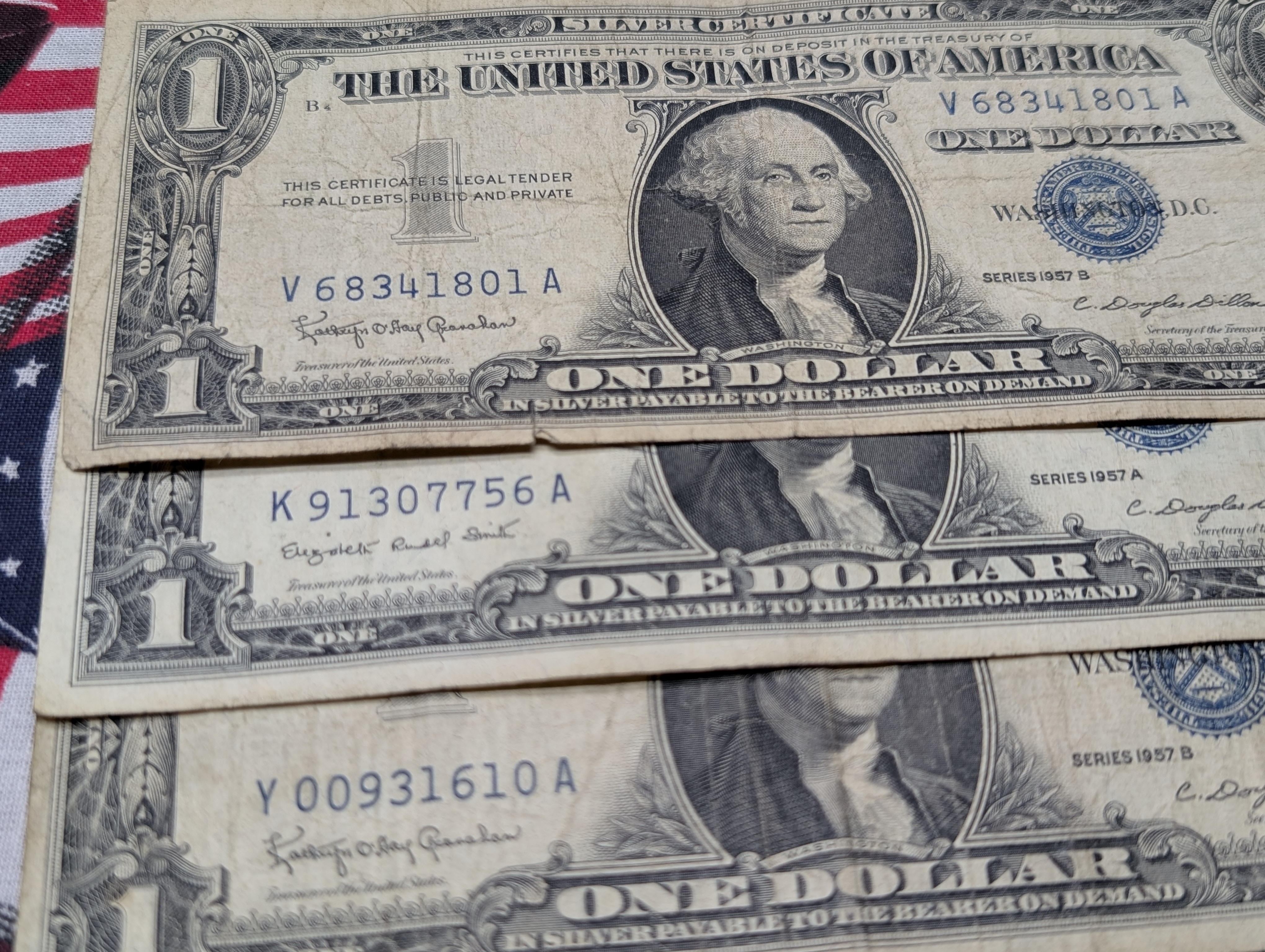(1) 1957, (2) 57-A, (3) 57-B Series $1.00 Silver Certificates - Including Star Note