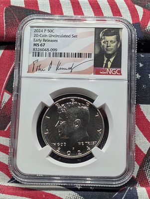 2024-P Kennedy Half Dollar - NGC MS67 w/ Signature Case - Early Release Condition PLEASE NOTE 