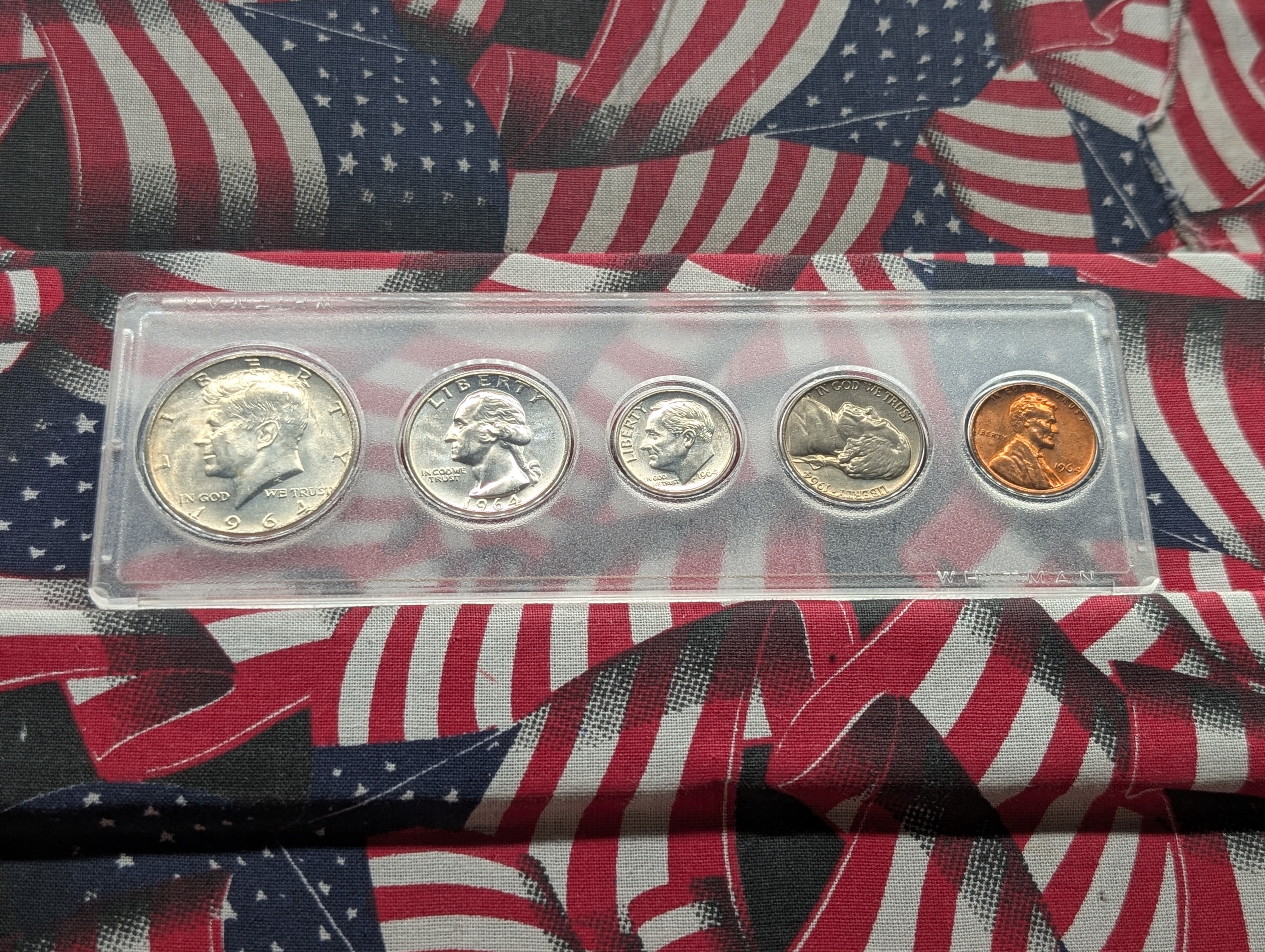 1964 Year Coin Set in Whitman Case - Includes (3) 90% Silver Coins