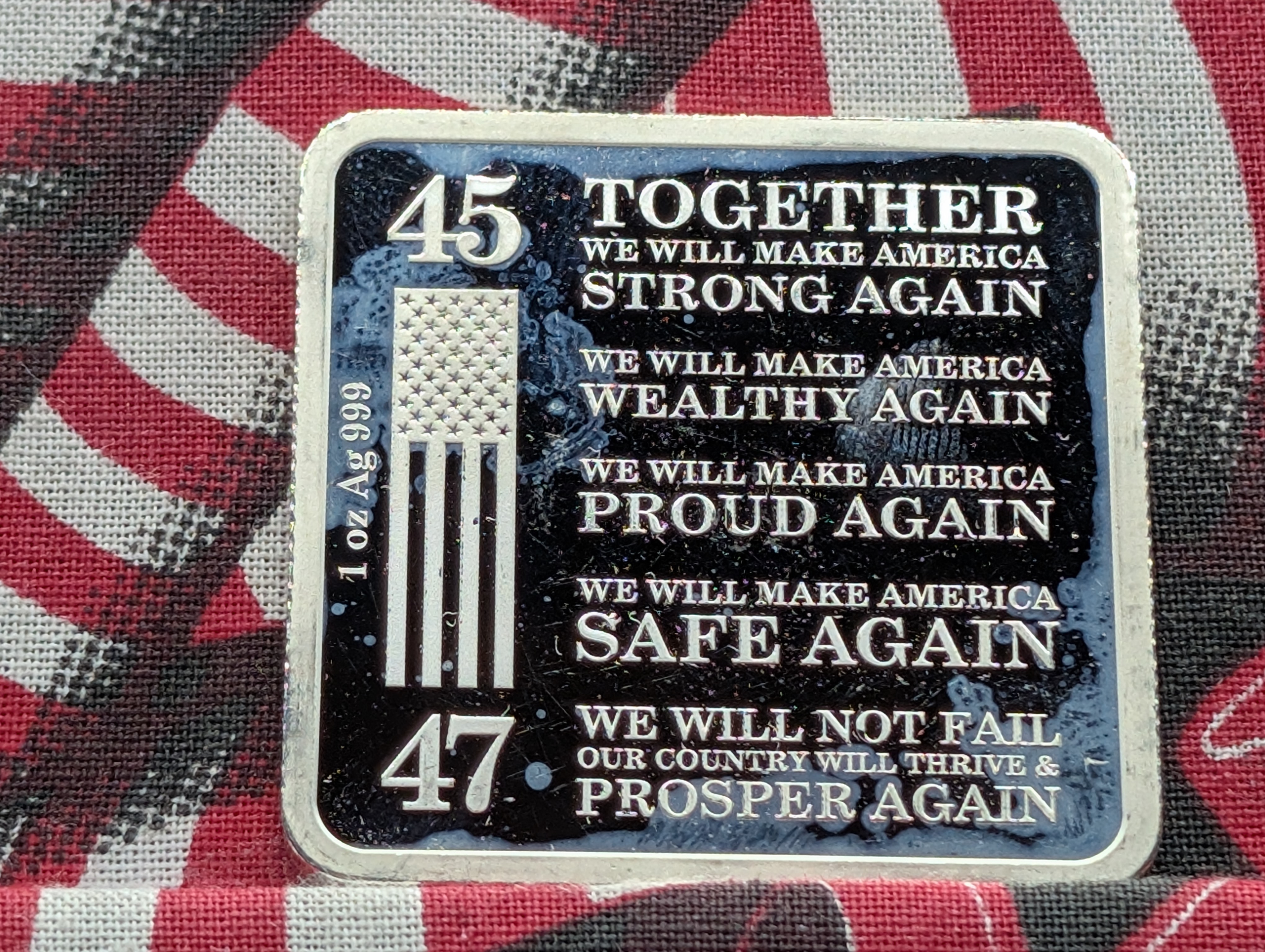 1 Oz. .999 FINE SILVER Trump Train Designed Art Bar