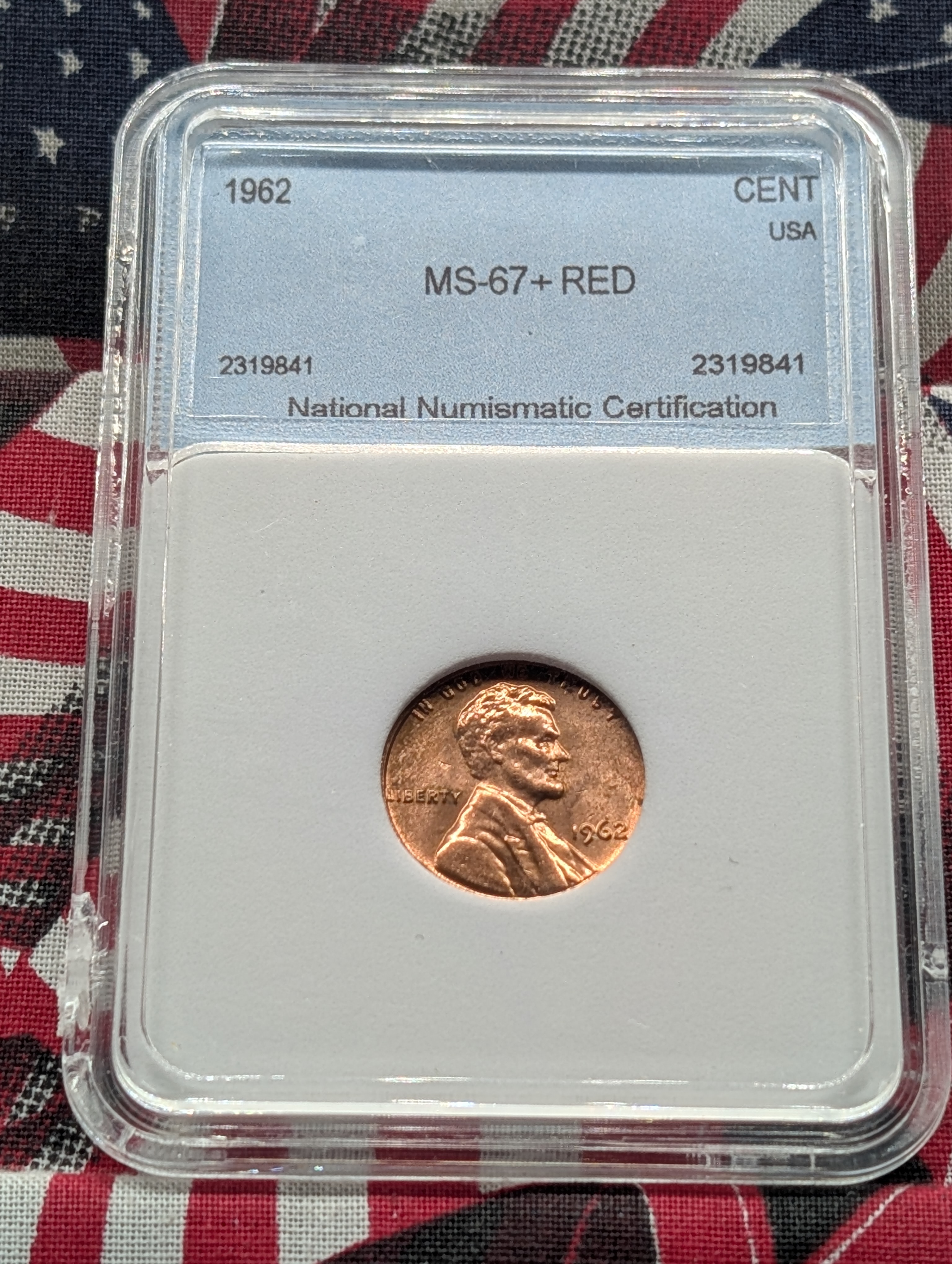 1962-P Lincoln Memorial Cent - NNC Cert. MS67+RED
