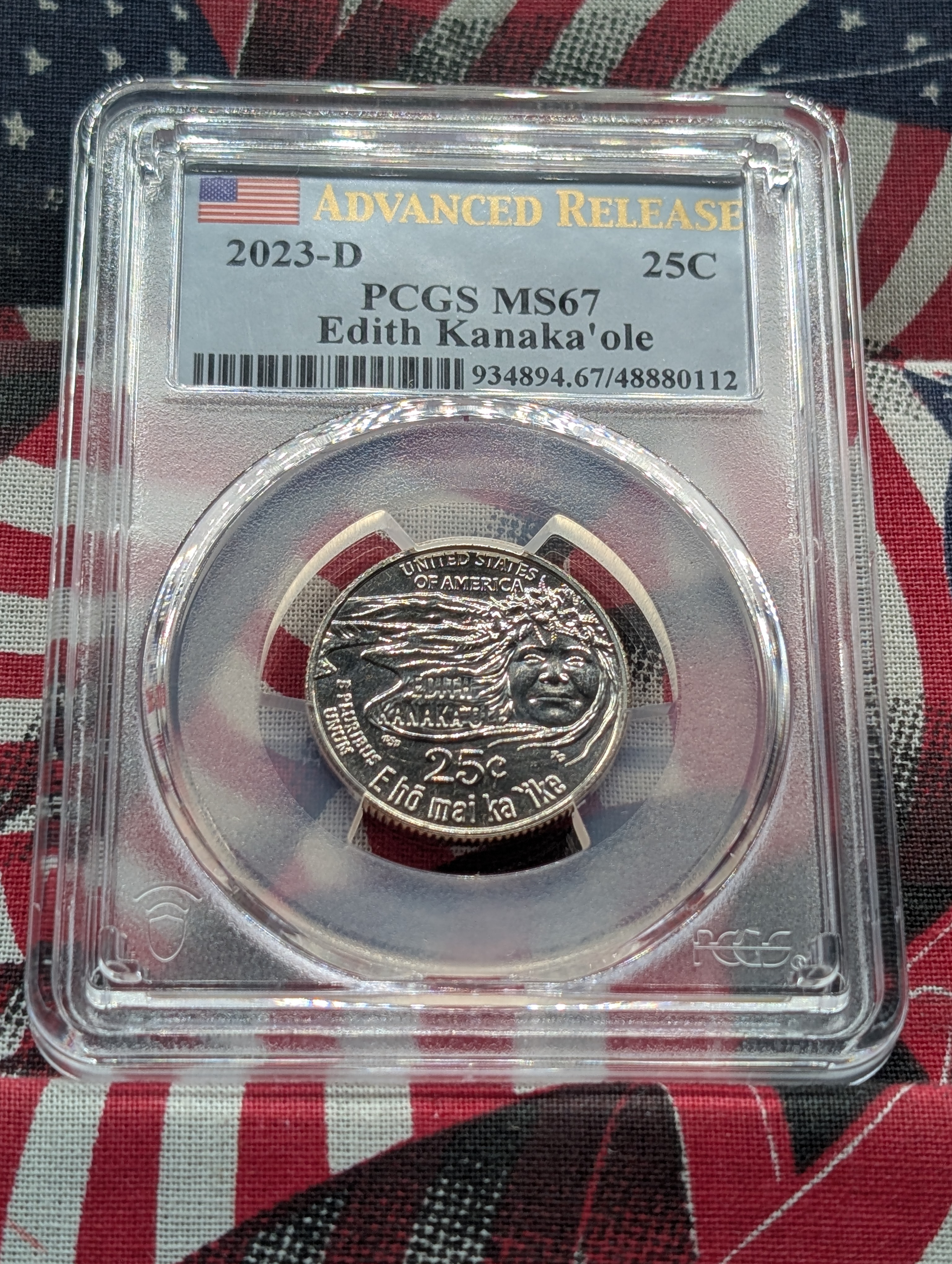 2023-D Edith Kanaka'ole Quarter - PCGS MS67 - Advanced Release