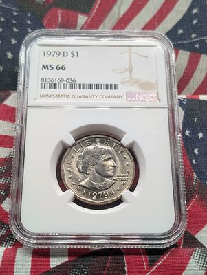 1979-D Susan B. Anthony Dollar - NGC MS66 Condition PLEASE NOTE Some coins may have a grade on 