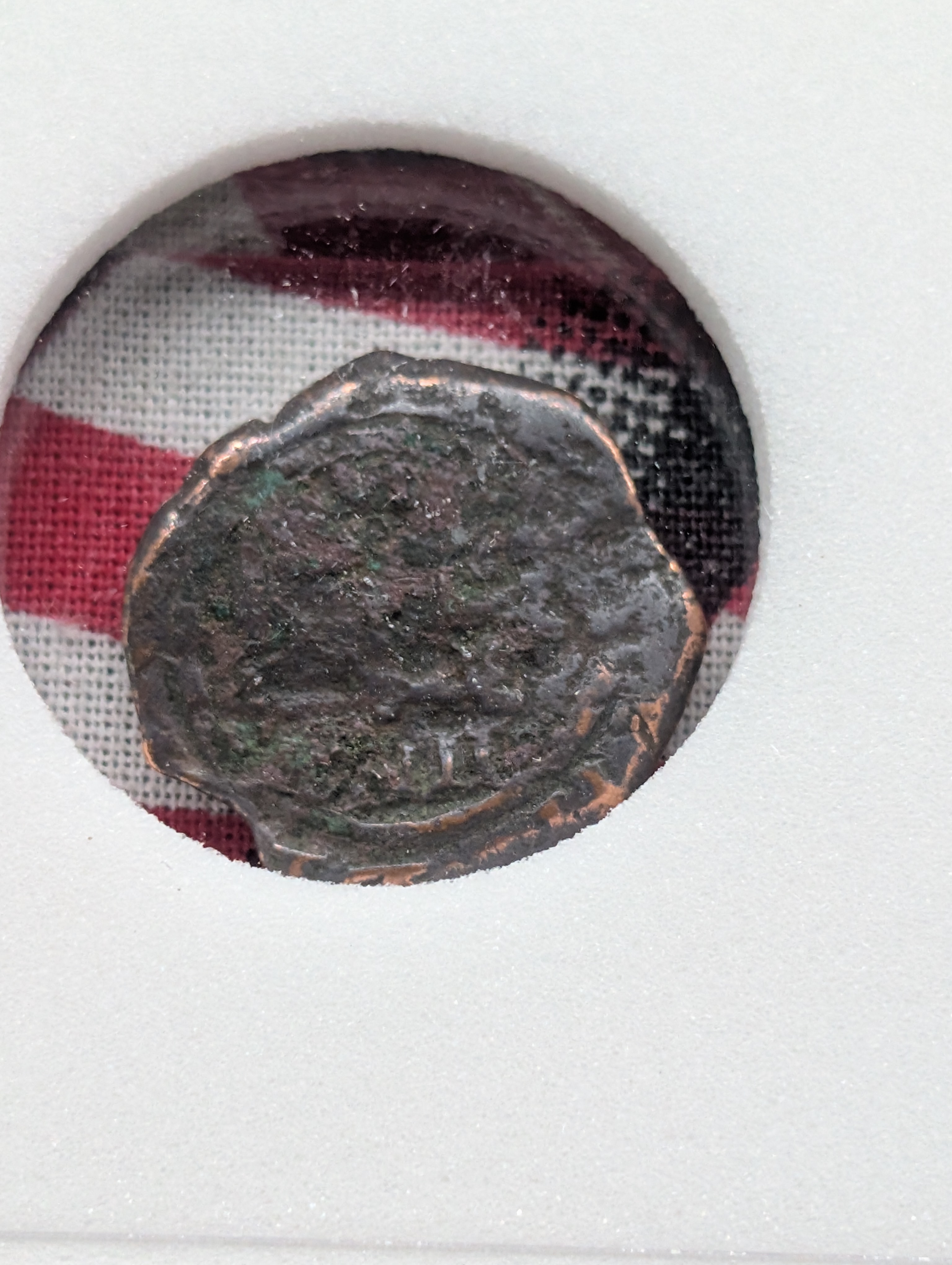 c. 1608-1695 AD New World Pirate Era Spanish Bronze Nummis Coin - Slabbed International Numismatic Bureau