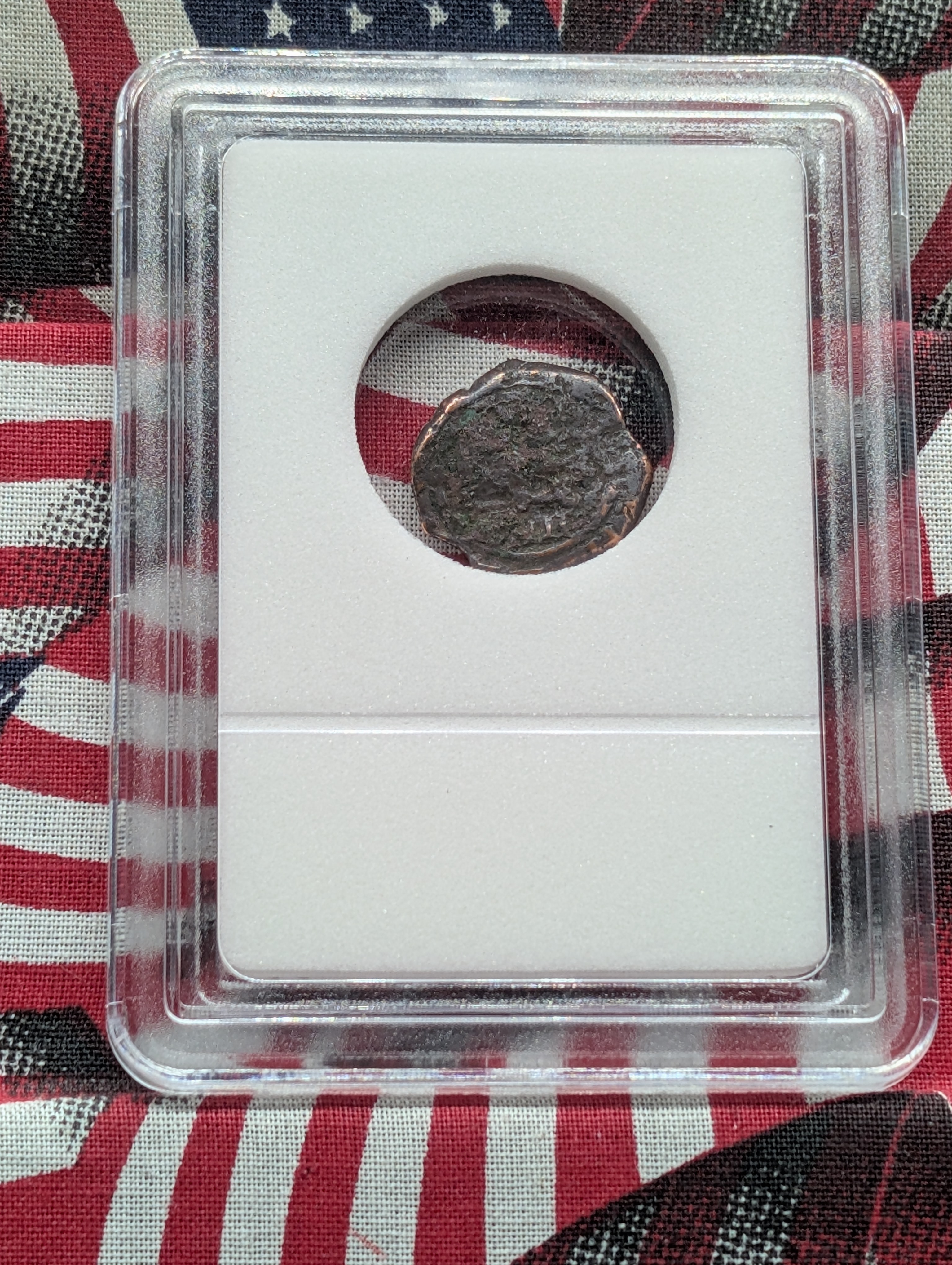 c. 1608-1695 AD New World Pirate Era Spanish Bronze Nummis Coin - Slabbed International Numismatic Bureau