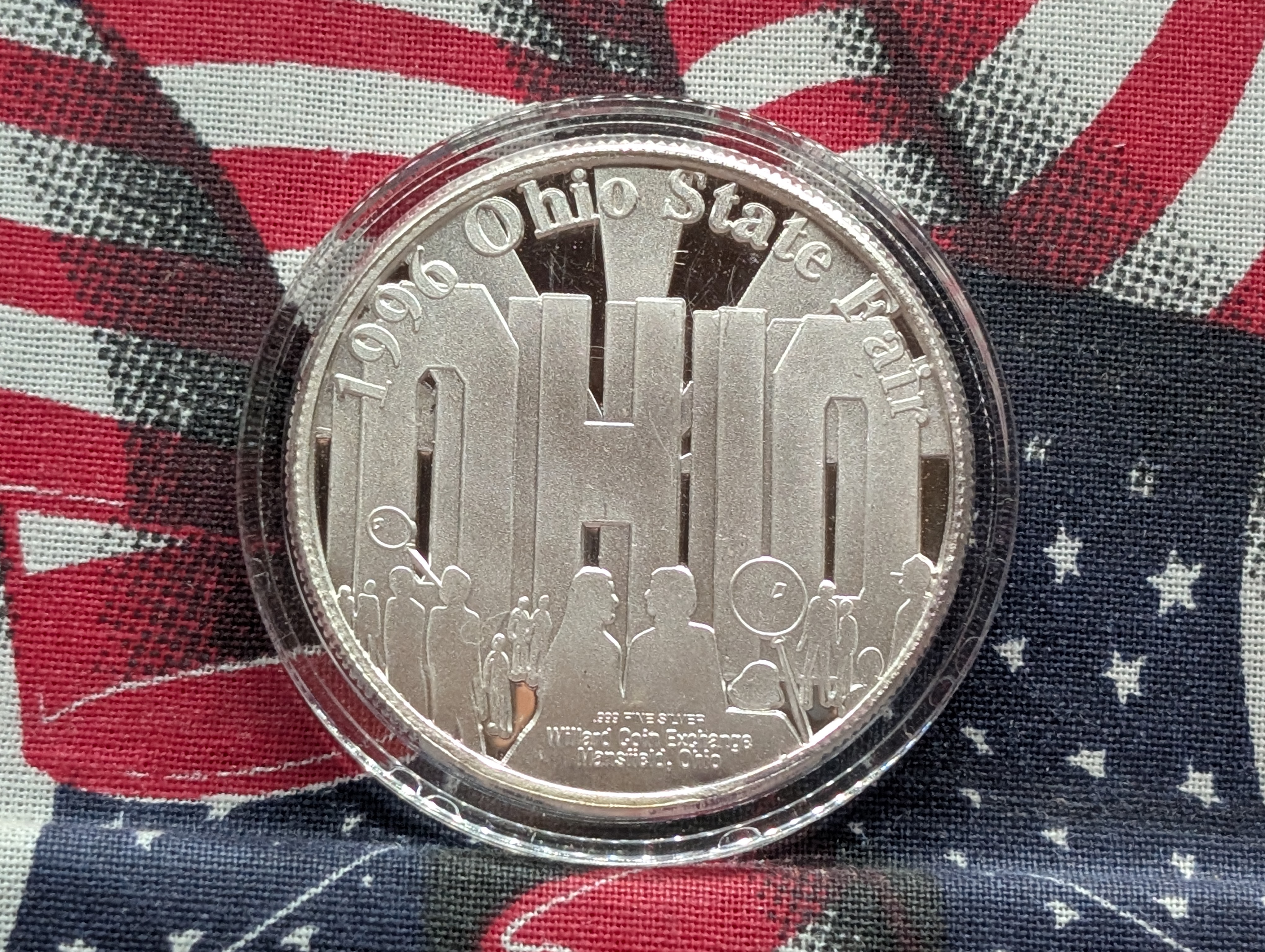 1 Oz. .999 FINE SILVER 1996 Ohio State Fair - Department of Agriculture Designed Round in Capsule