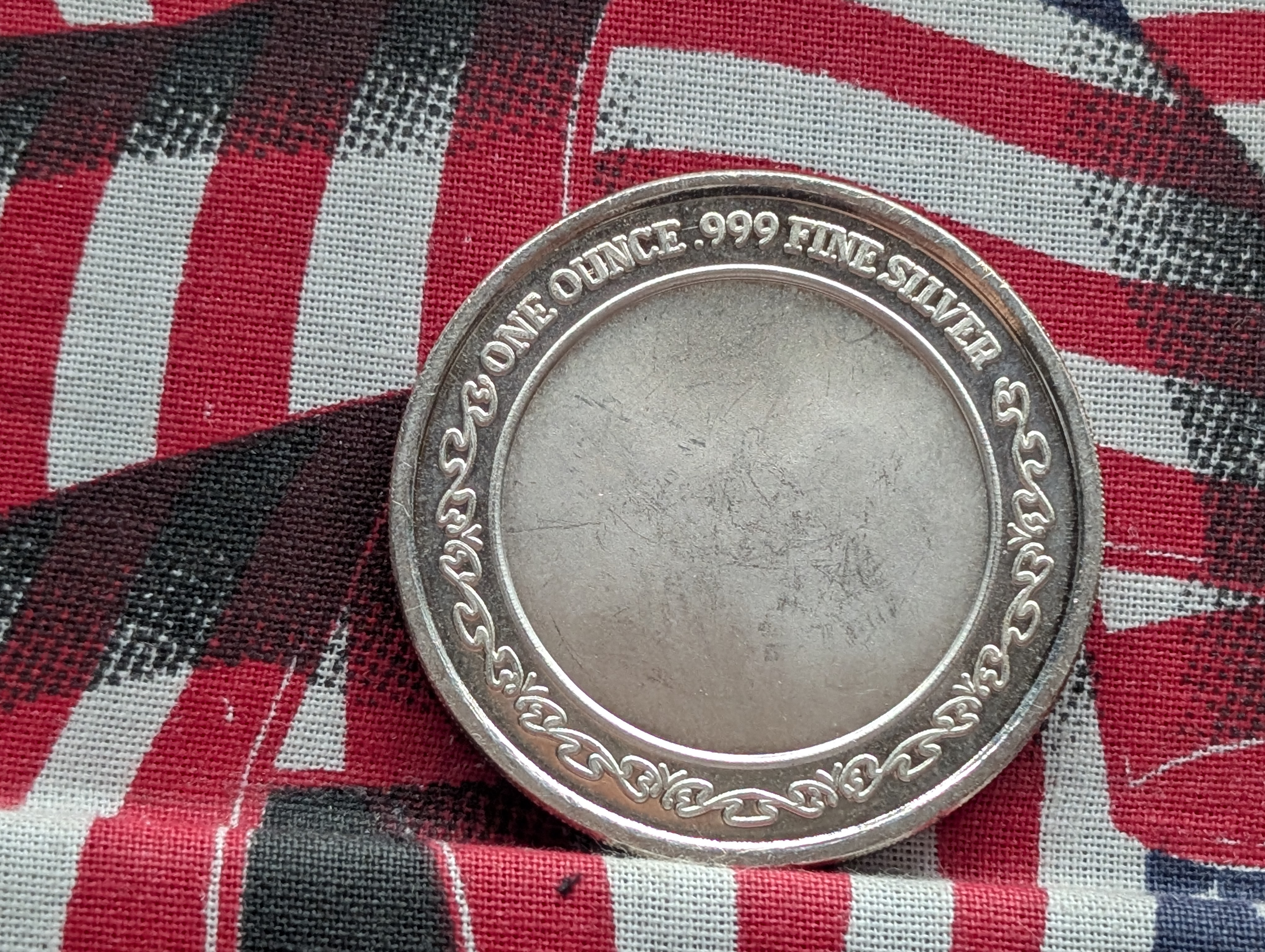 1 Oz. .999 FINE SILVER Male Indian in The Mountains Designed Round