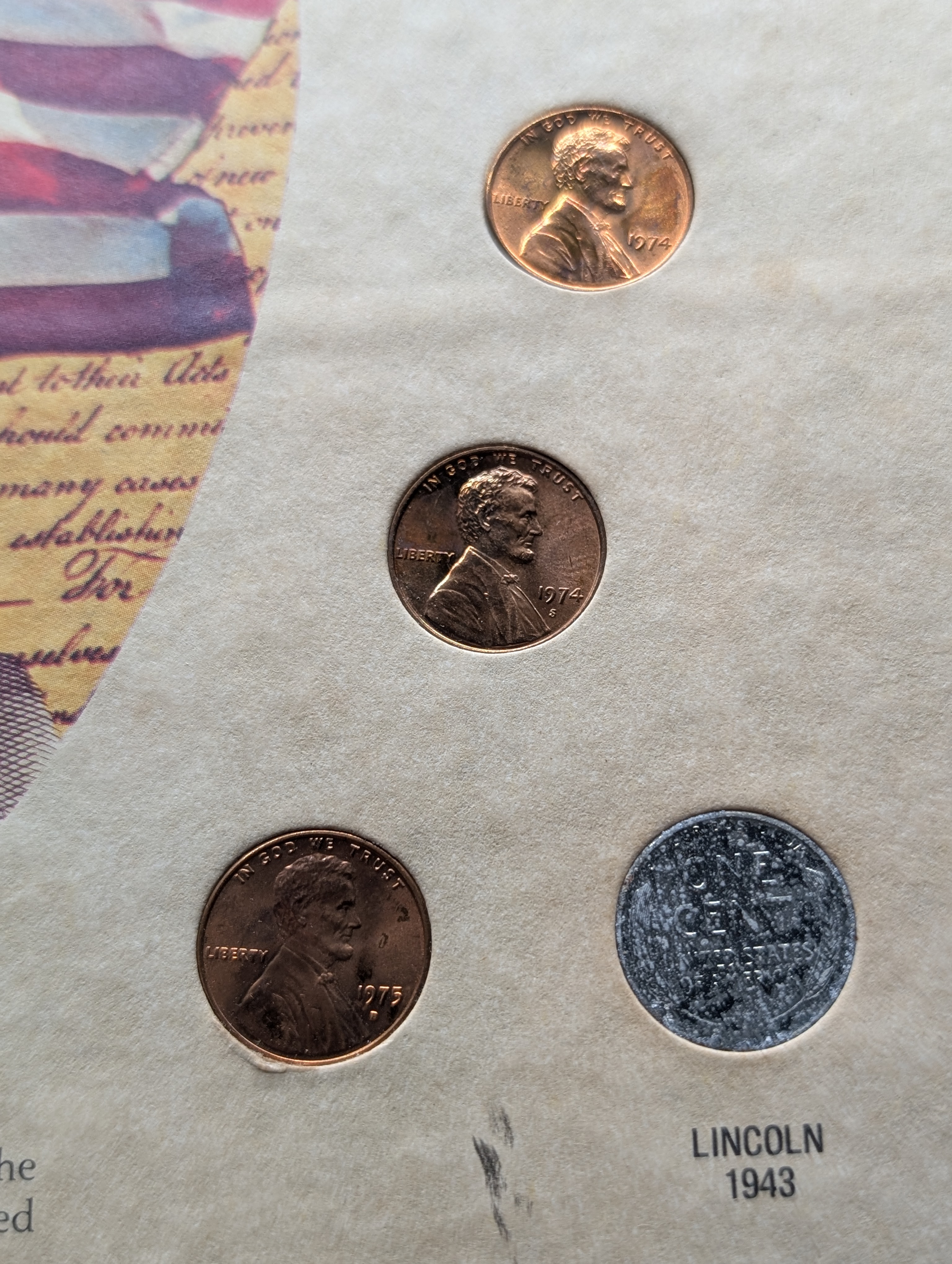 Abraham Lincoln Memorial Cent Collection in Display Frame - Various Dates