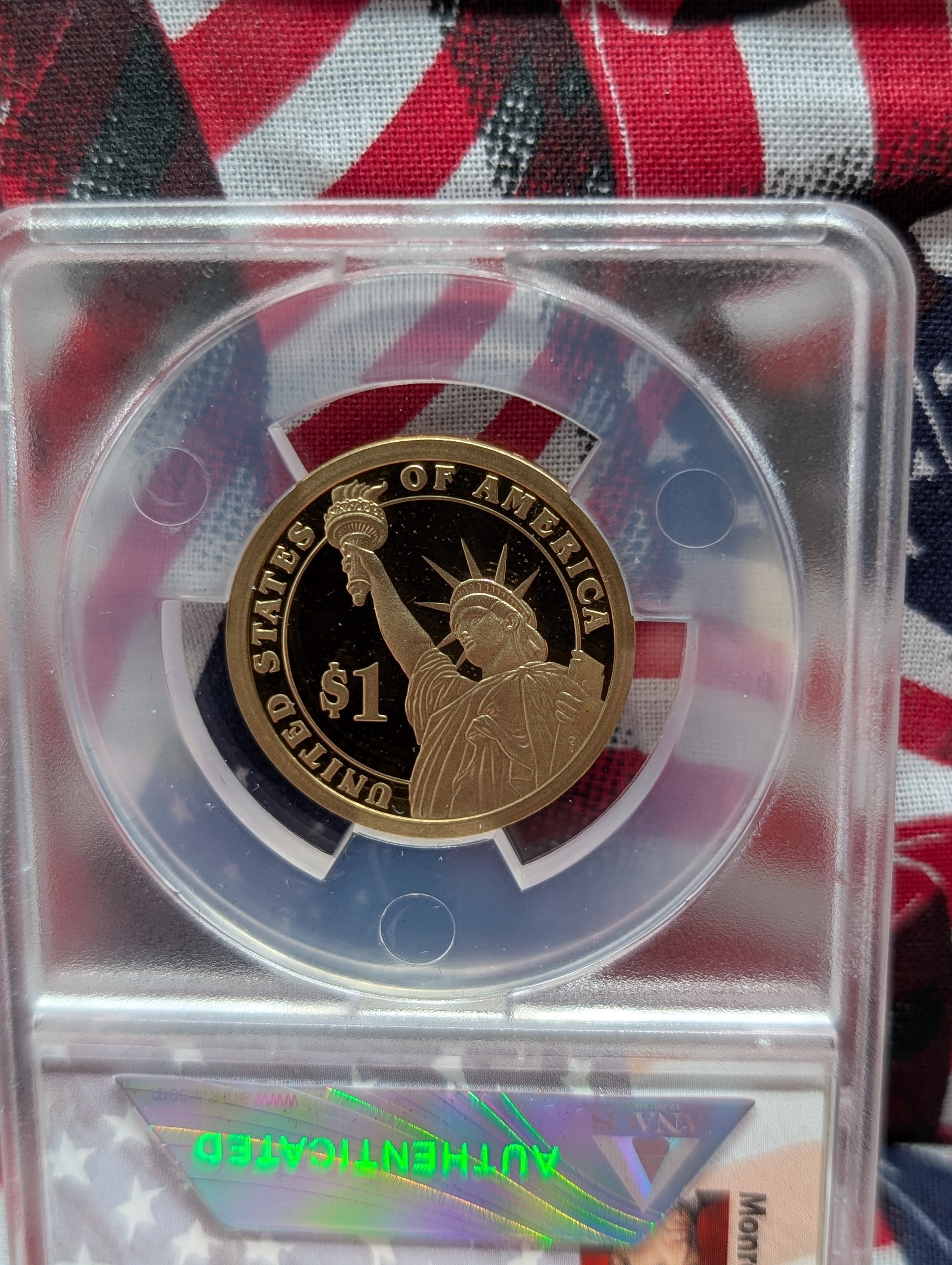 (4) 2008-S PROOF Presidential Dollars - All ANACS Cert. PR70 DCAM - First Release w/ Original Design (Monroe, J.Q. Adams, Jackson & Van Bure