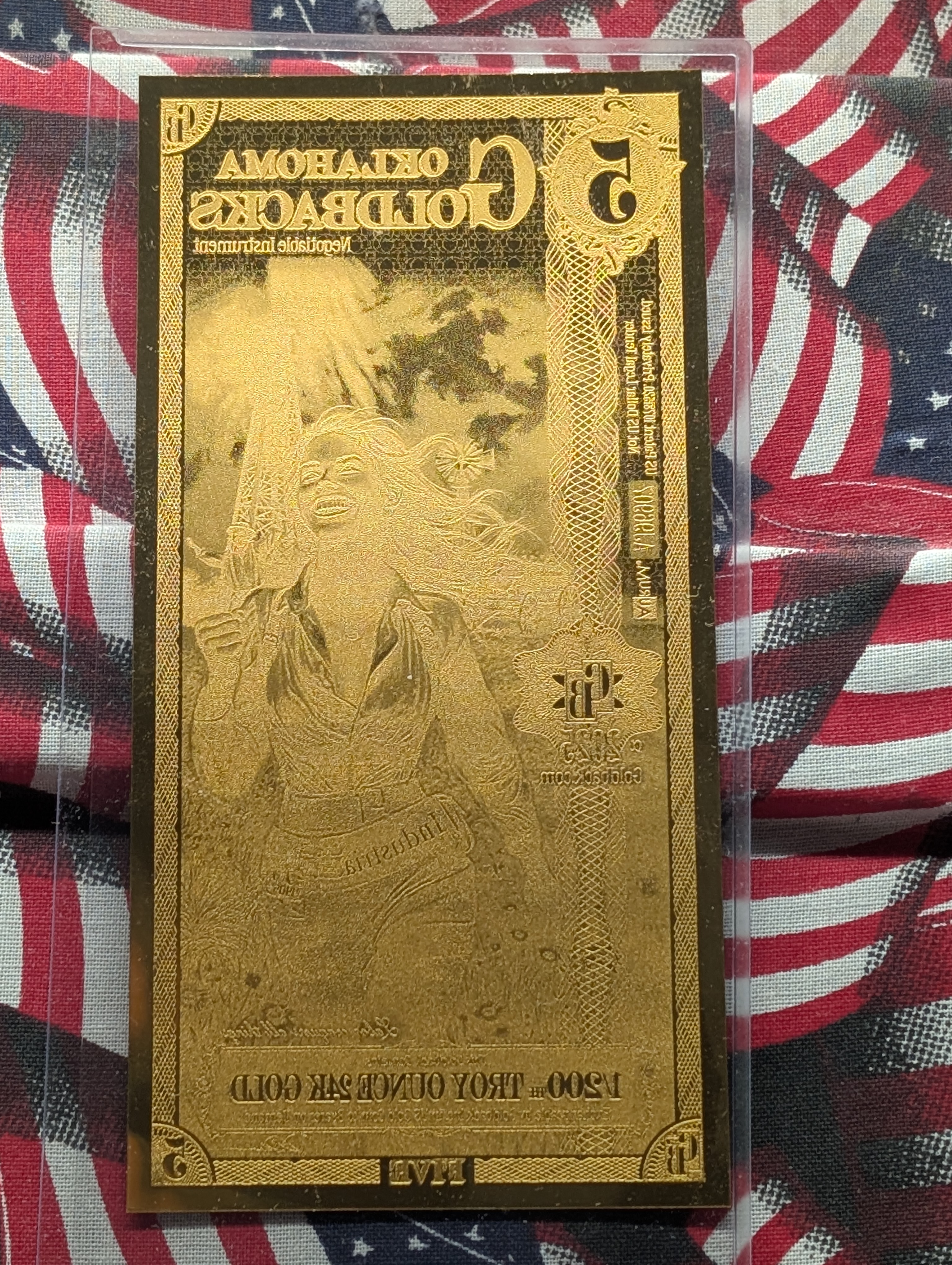 1/200th Troy Oz. 24k GOLD 2025 Oklahoma $5.00 Goldback