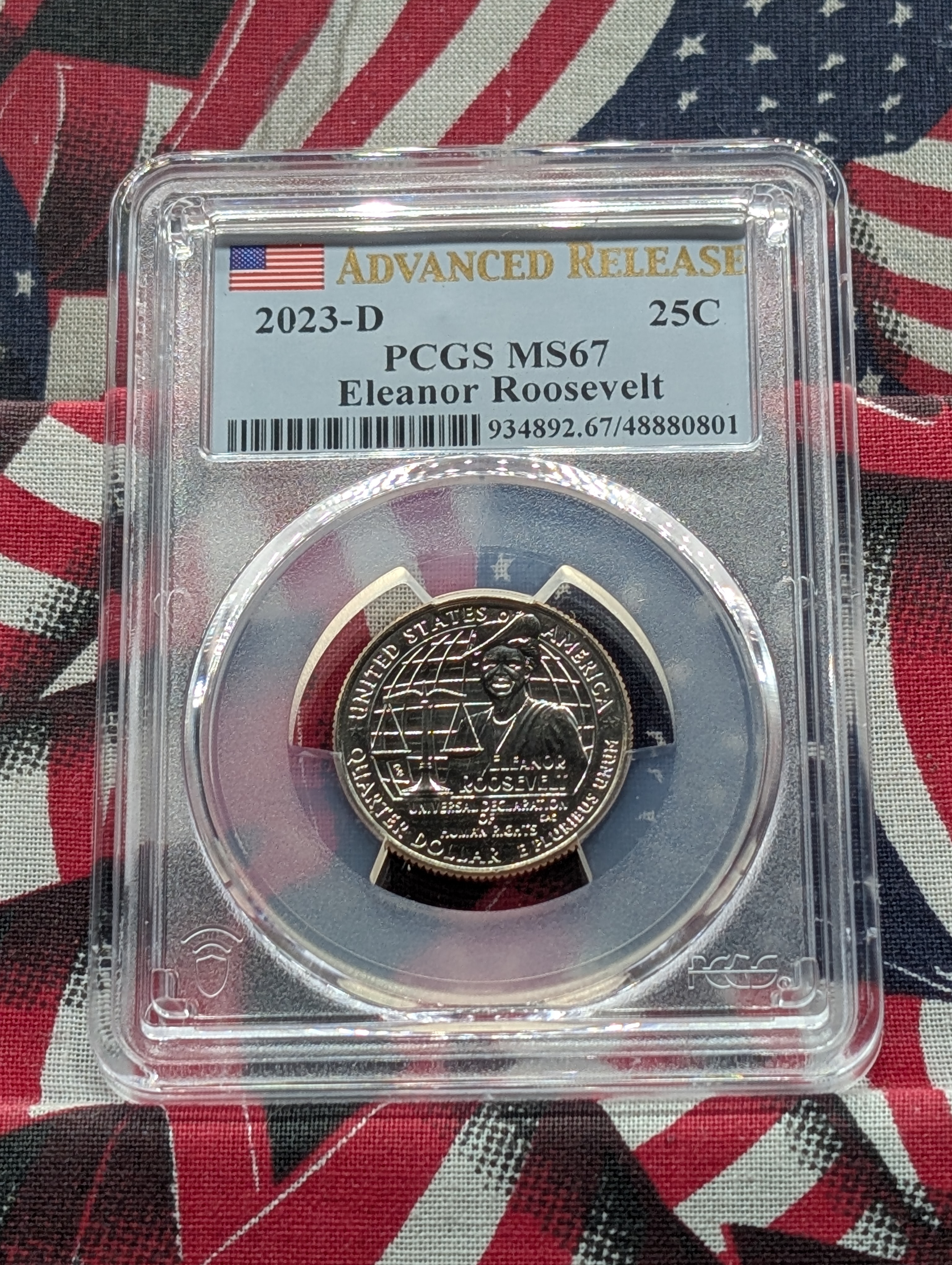 2023-D Eleanor Roosevelt Quarter - PCGS MS67 - Advanced Release