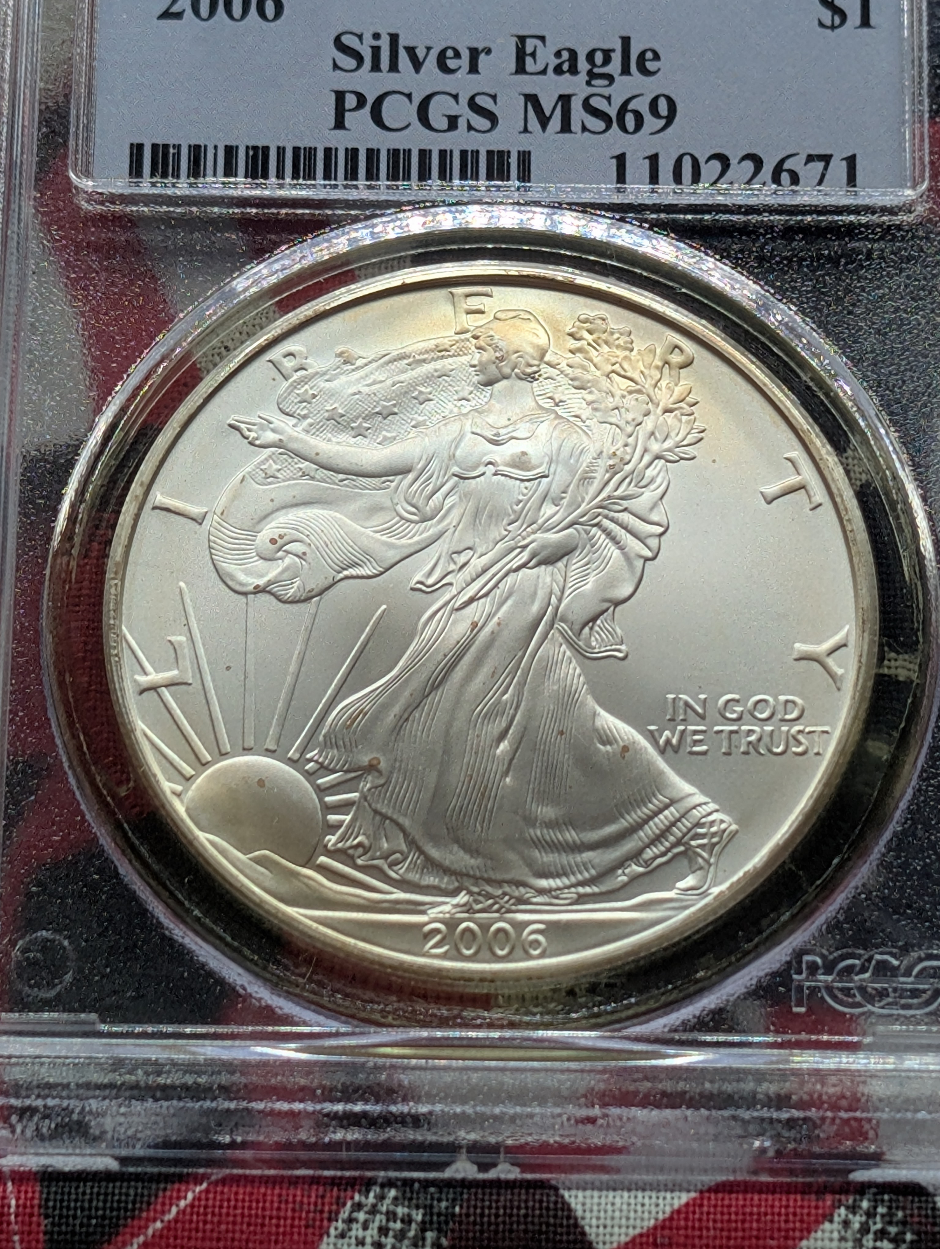 2006 American Silver Eagle, .999 One Troy Ounce - PCGS MS69 - First Strike
