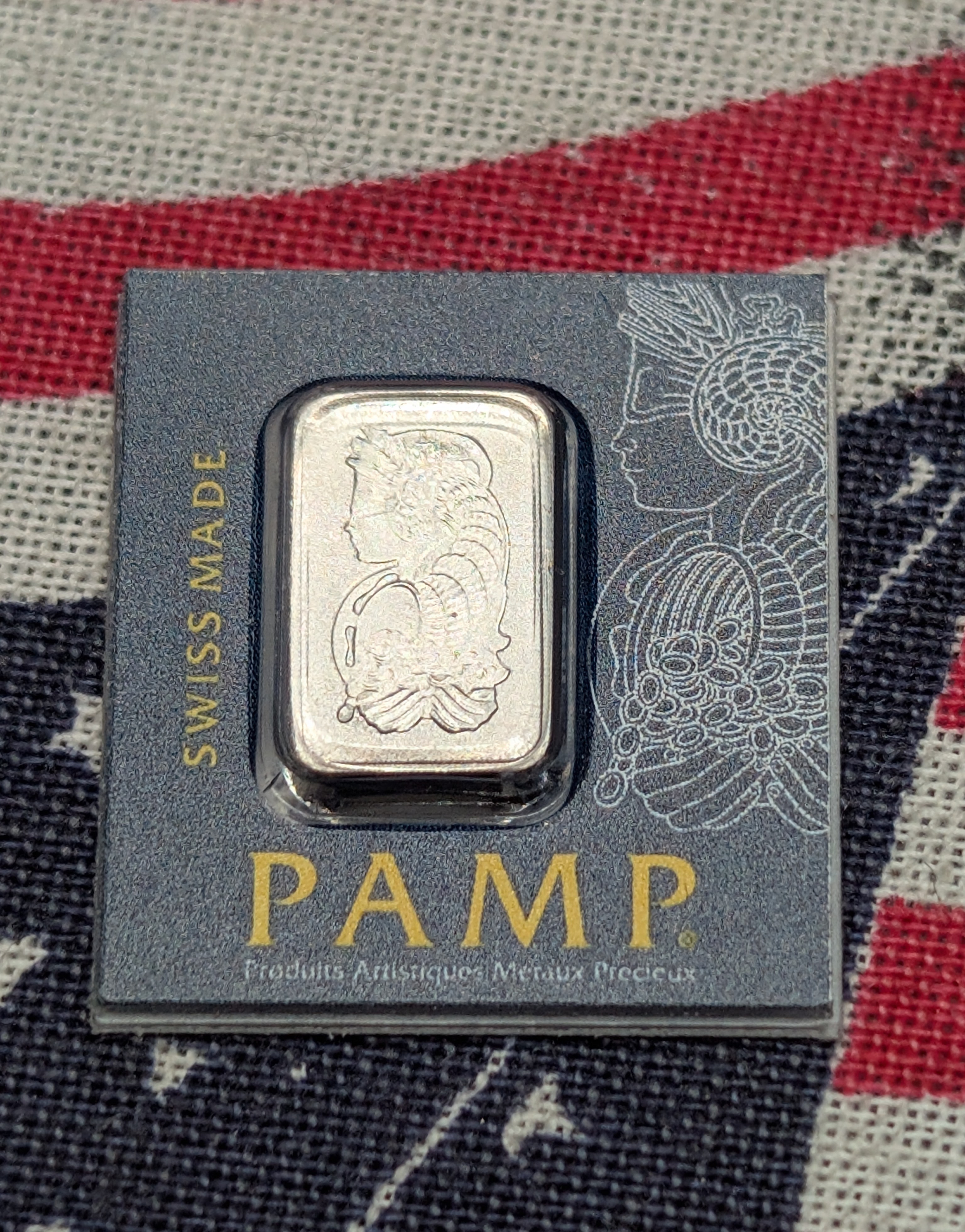 1 Gram .999 PURE PLATINUM Miniature Bullion Bar in Sealed PAMP Display w/ COA, Penny Pictured for Size Comparison