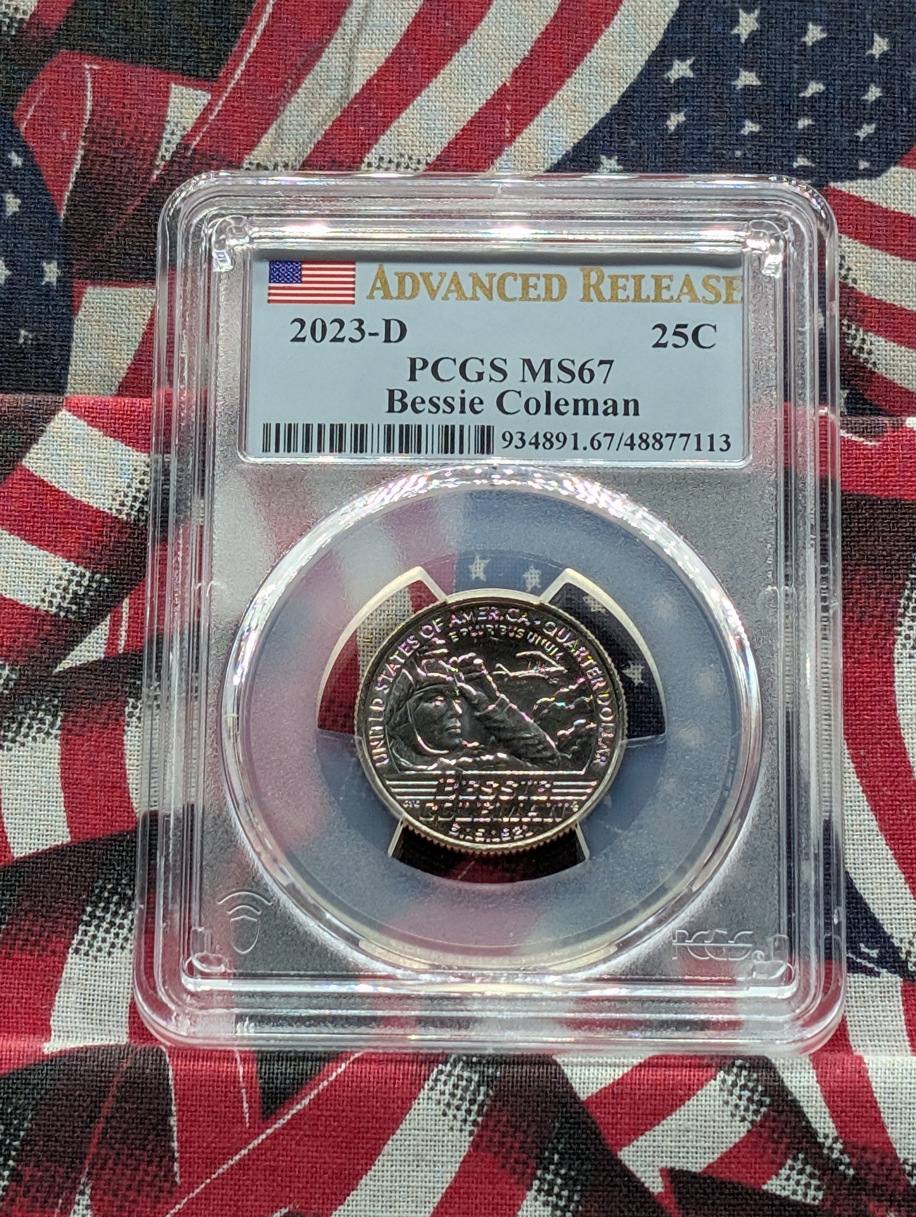 2023-D Bessie Coleman Quarter - PCGS MS67 - Advanced Release