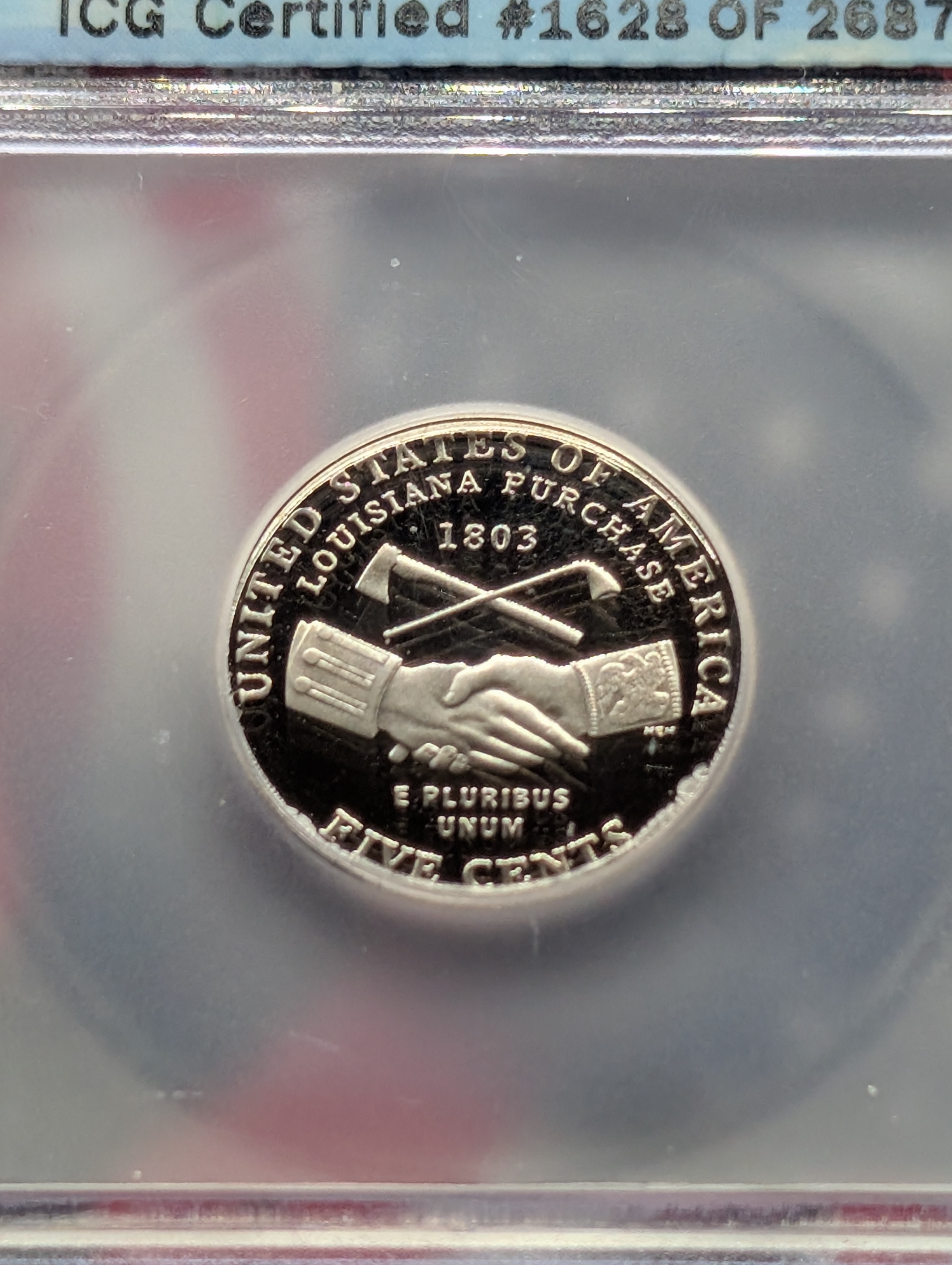 2004-S PROOF Jefferson Peace Medal Nickel - ICG Cert, PR70 DCAM - First Day of Issue