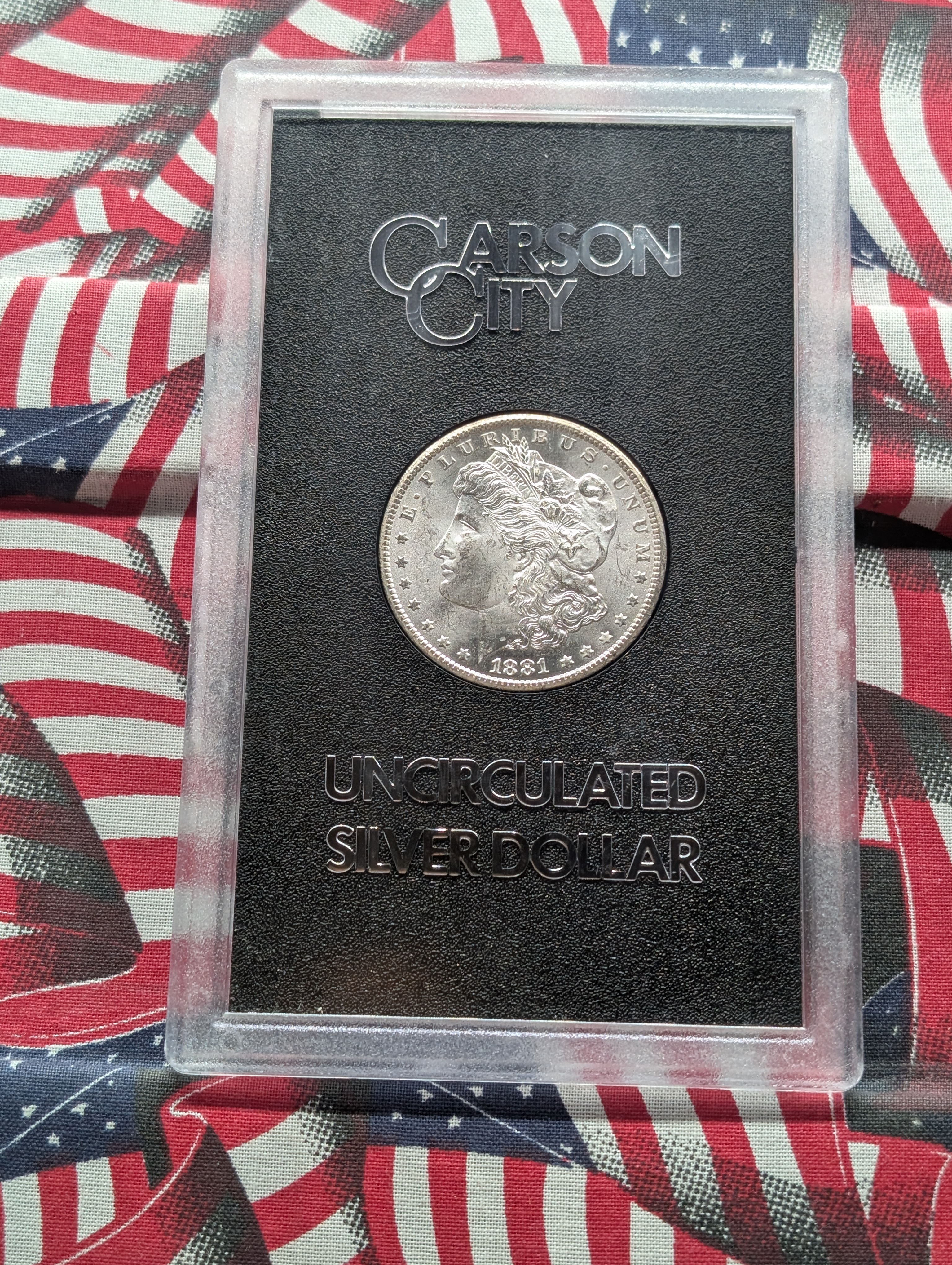 1881-CC Morgan Uncirculated Silver Dollar - Slabbed In a GSA Type Package - No Box