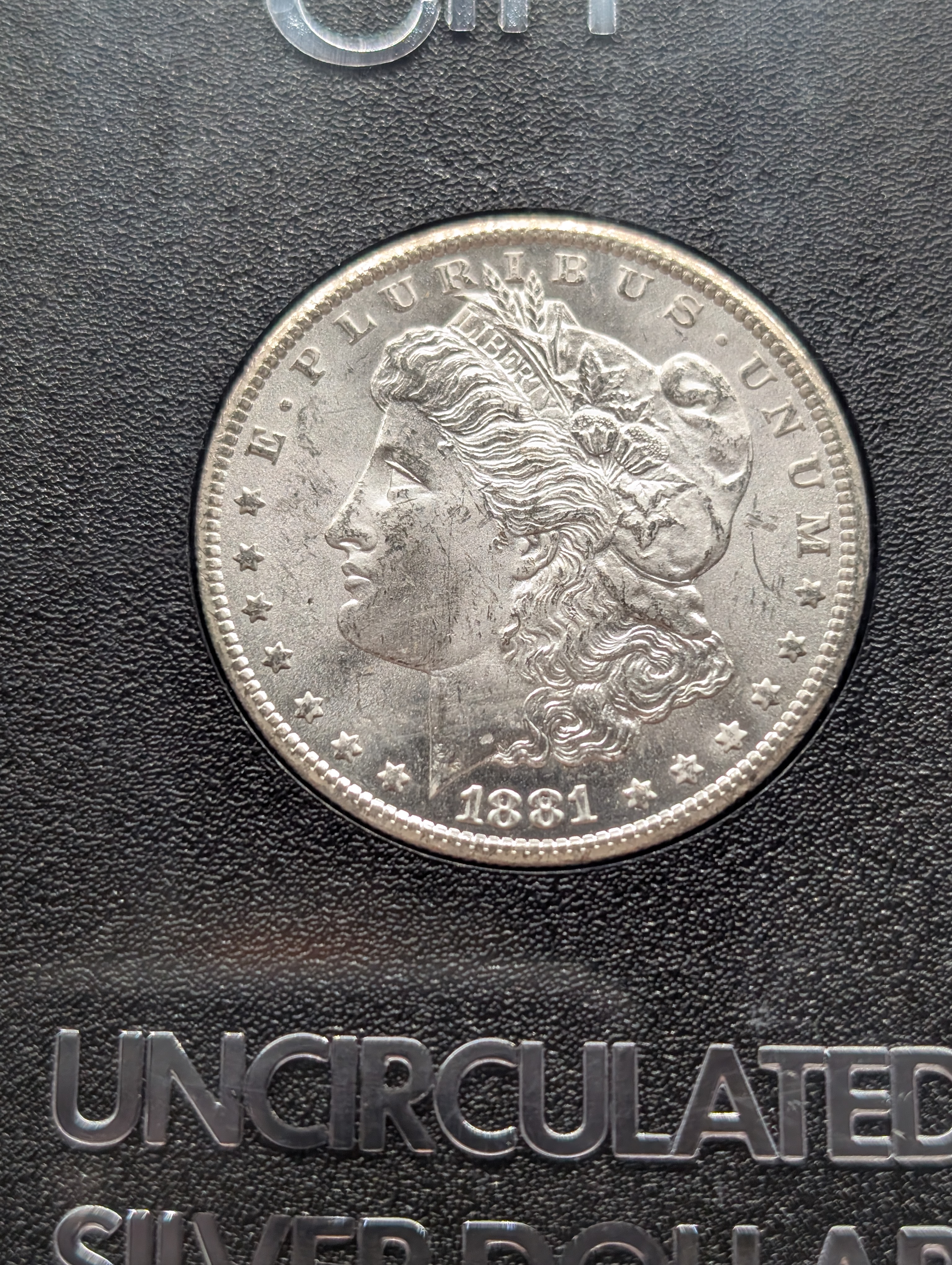 1881-CC Morgan Uncirculated Silver Dollar - Slabbed In a GSA Type Package - No Box
