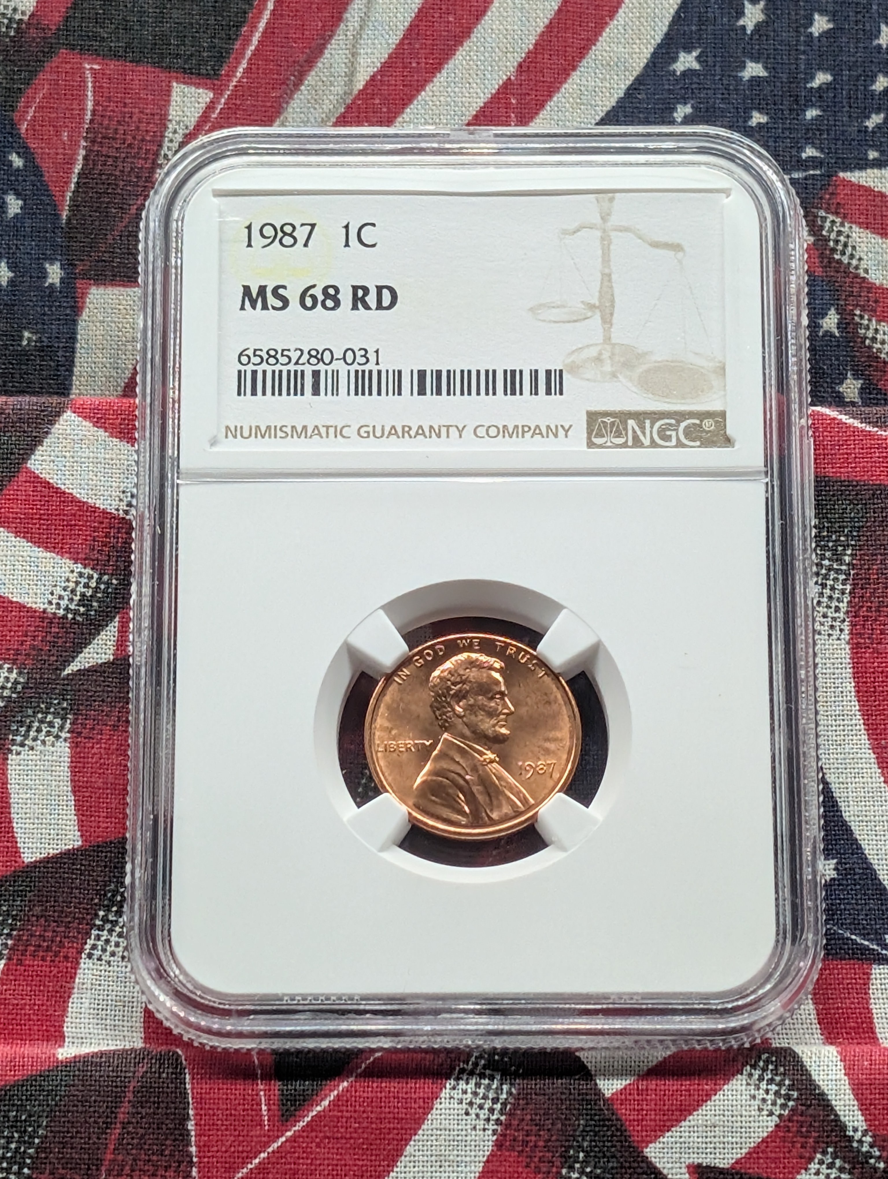 1987-P Lincoln Memorial Cent - NGC MS68 RD