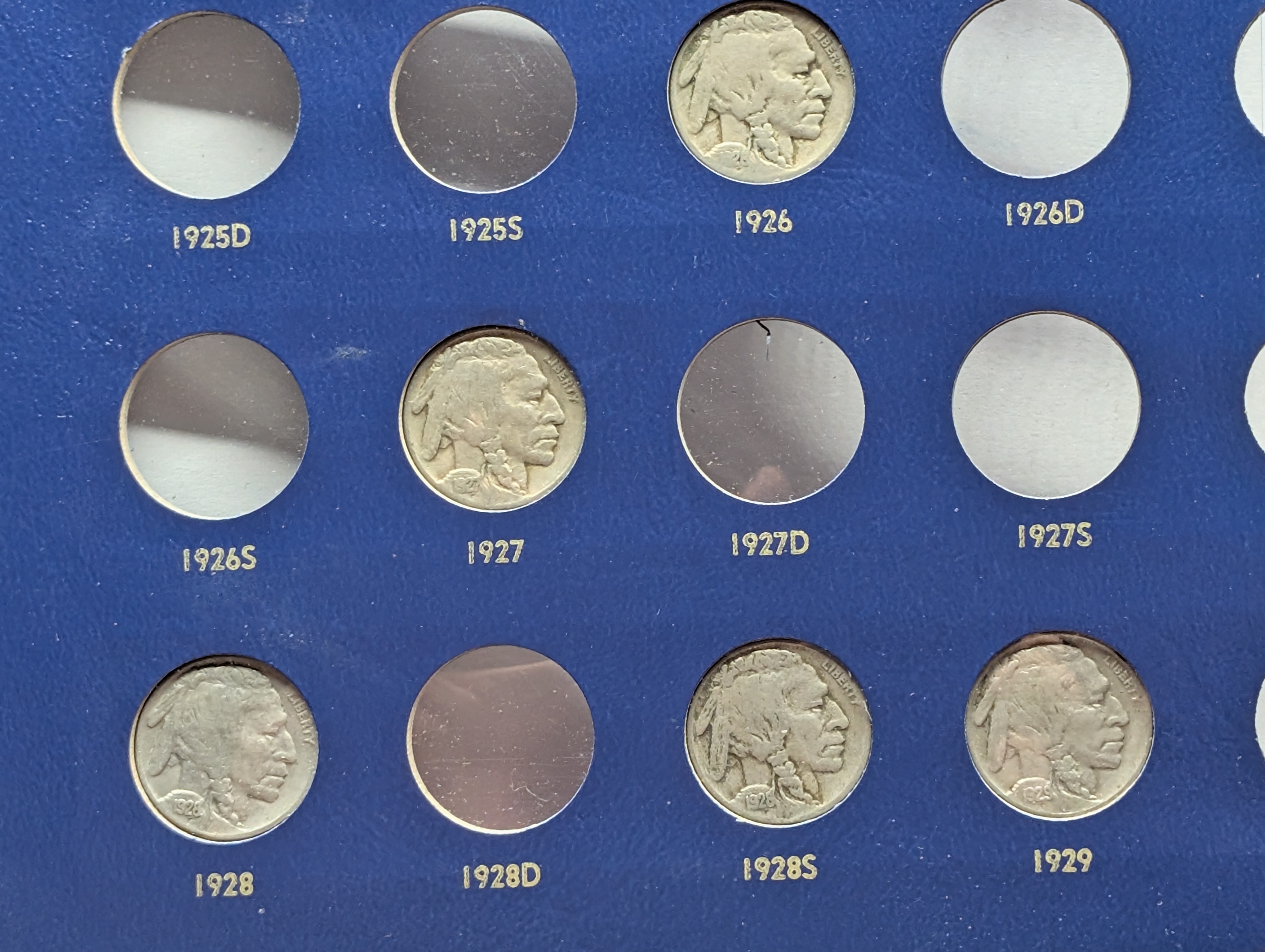 Partial 1913-1937 Indian Head Buffalo Nickel Collection in Album