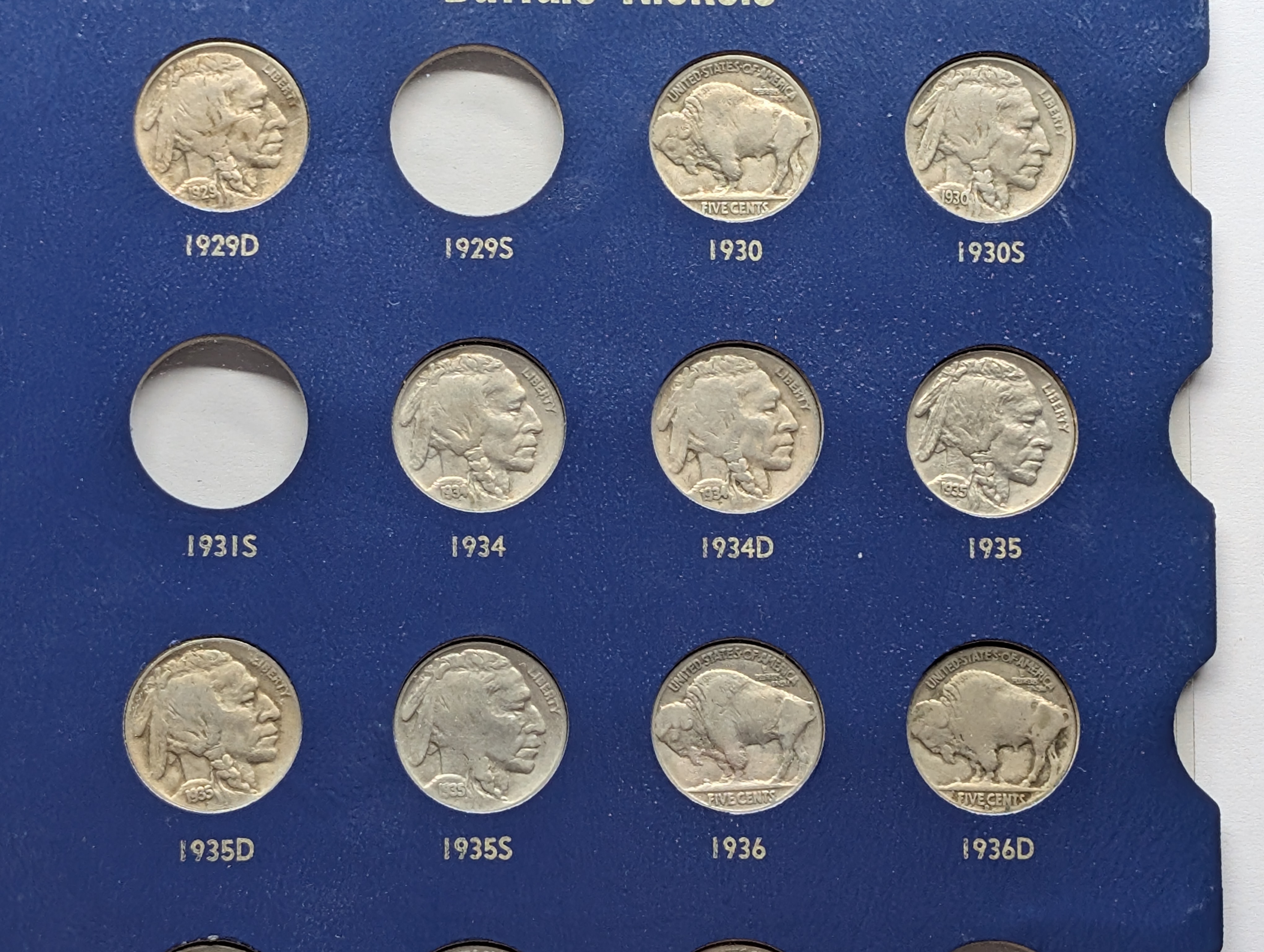 Partial 1913-1937 Indian Head Buffalo Nickel Collection in Album