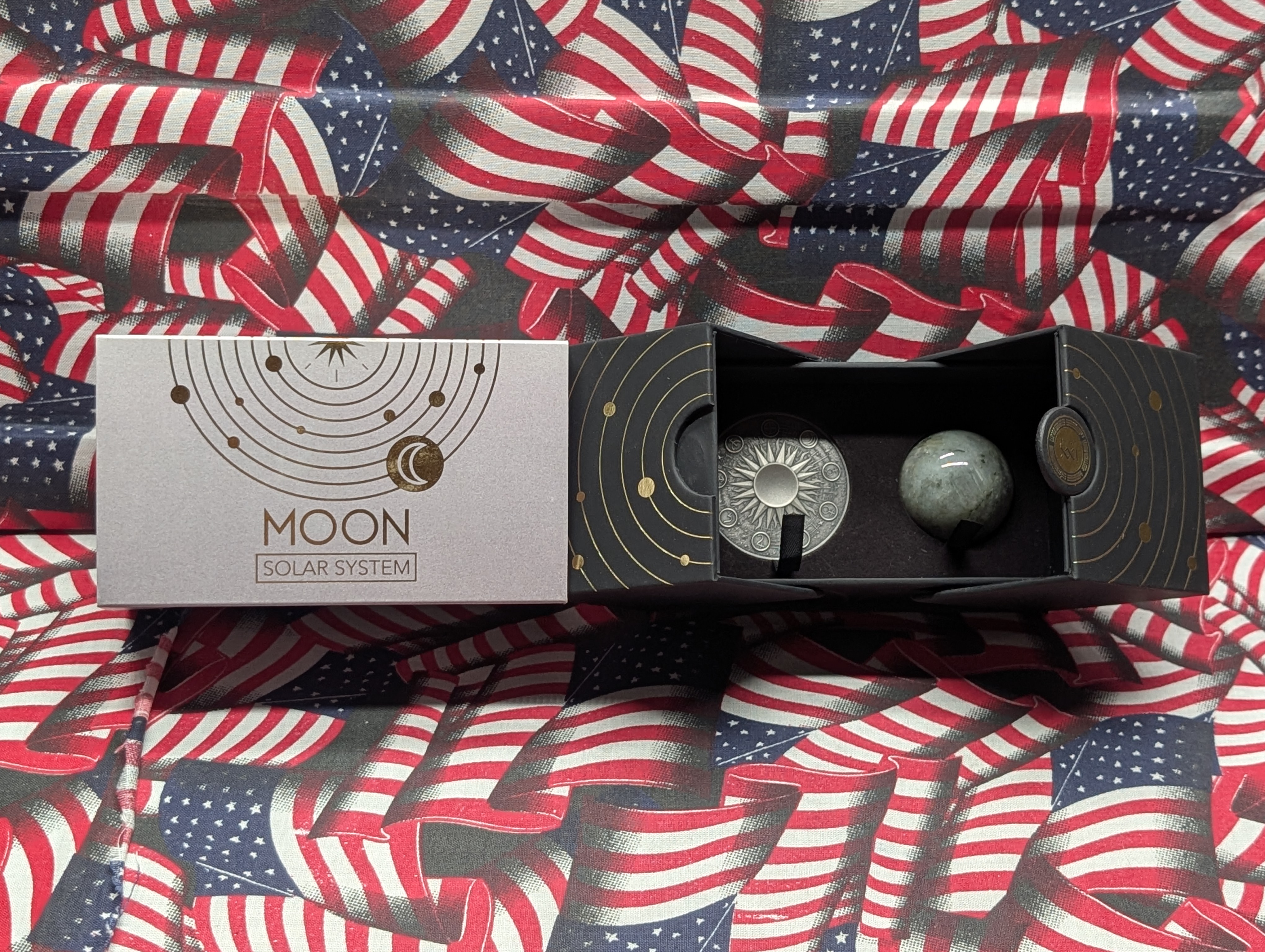 Limited Edition HIGH RELIEF Antique Finish Solar System 2 Oz. .999 FINE SILVER 2025 Republic of Ghana 10 Cedis Moon (Waxing Crescent) Coin i