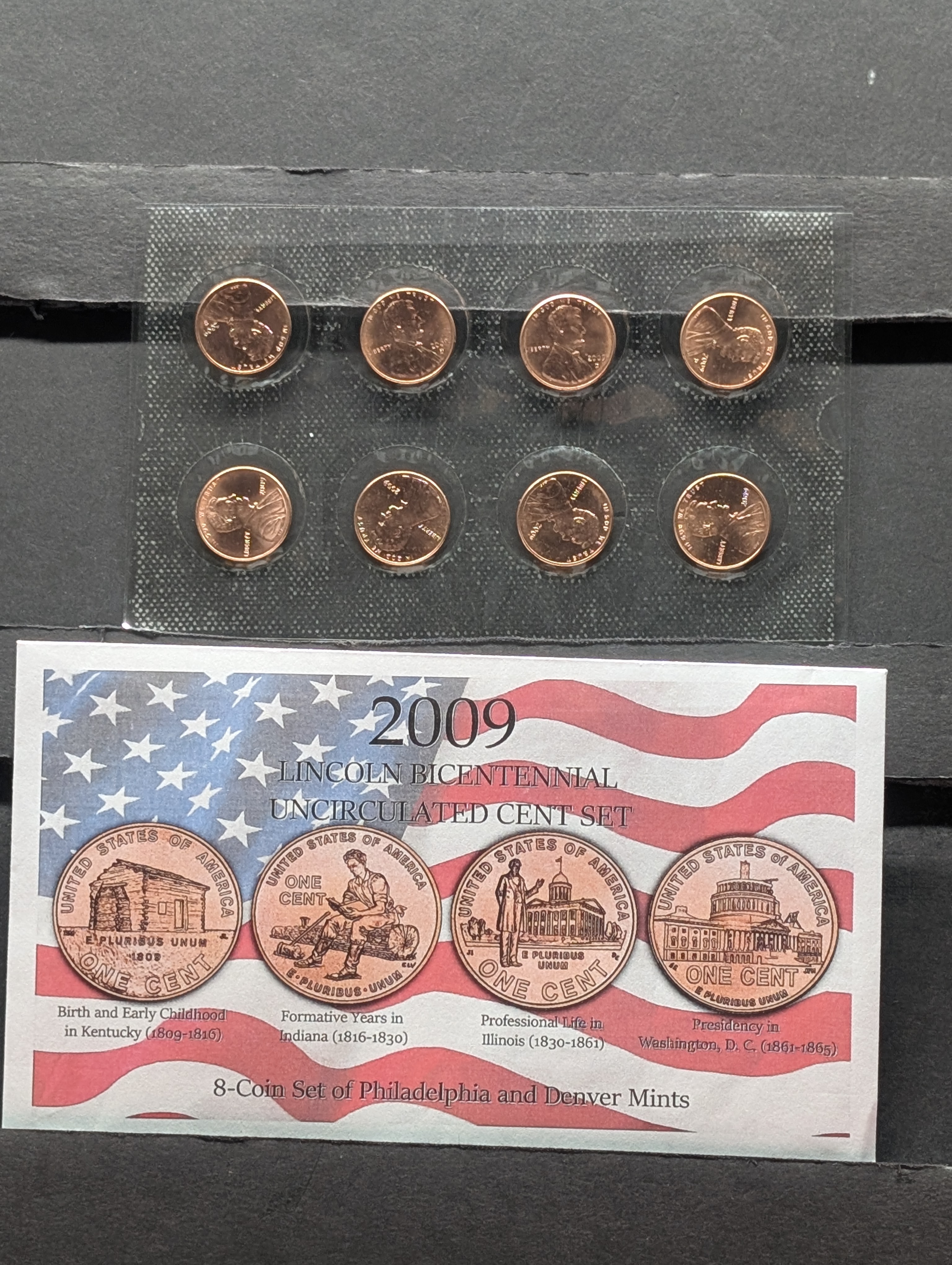 2009-P&D Lincoln Bicentennial UNC Cent 8- Coin Set