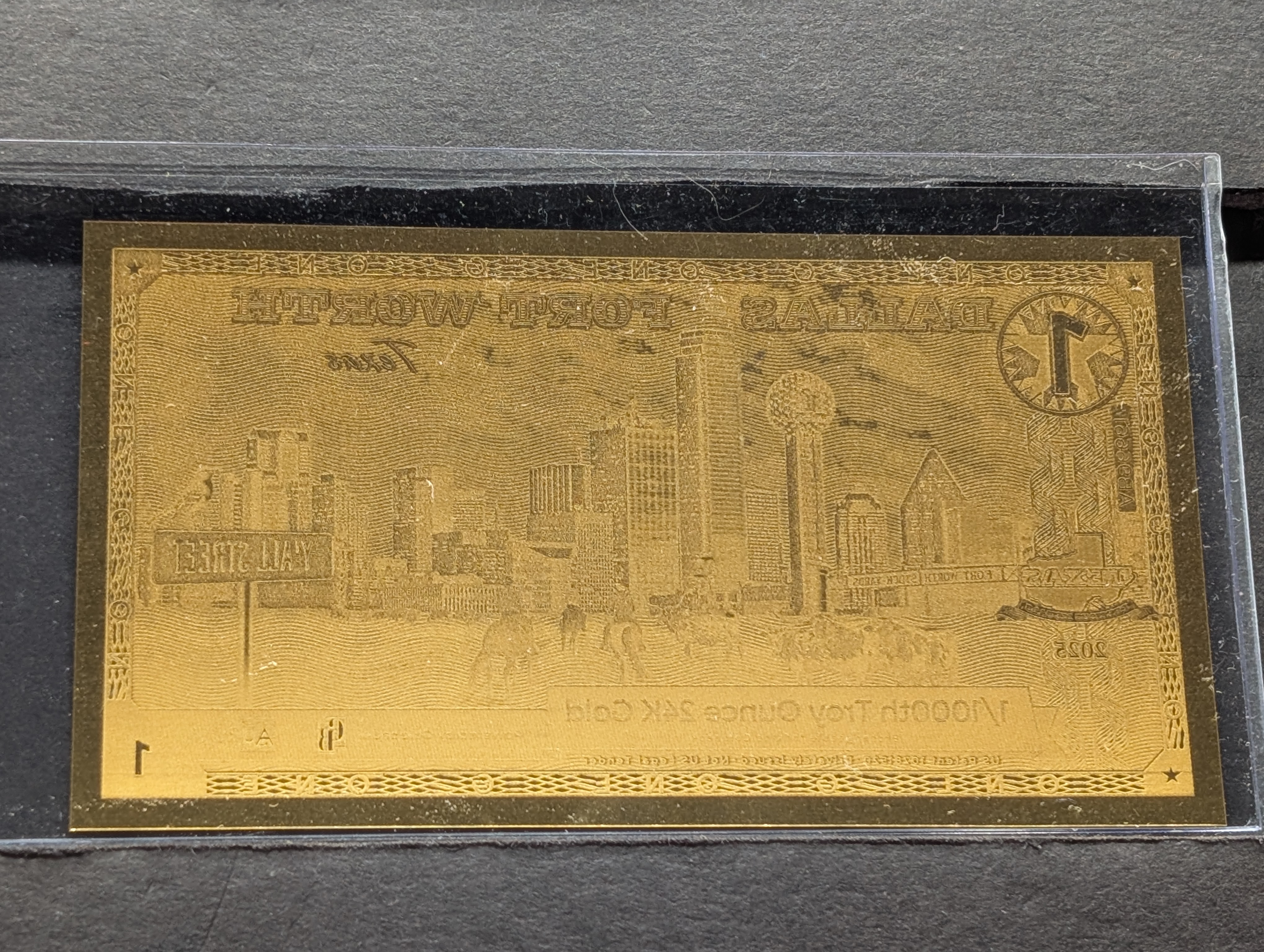 1/1000th Troy Oz. 24k GOLD 2025 Texas $1.00 Goldback