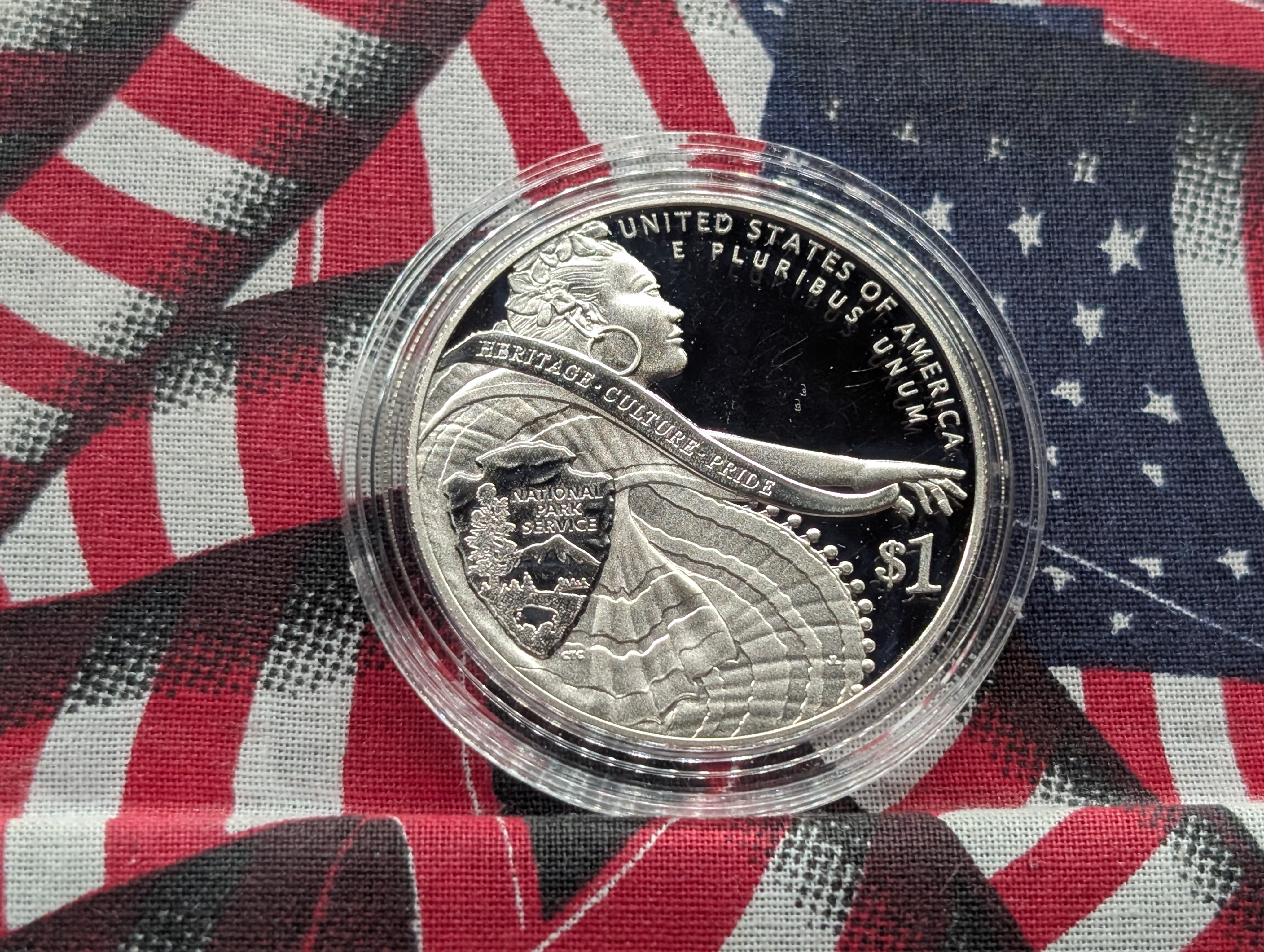2016-P PROOF National Park Service Centennial Commemorative 90% Silver Dollar in Government Capsule
