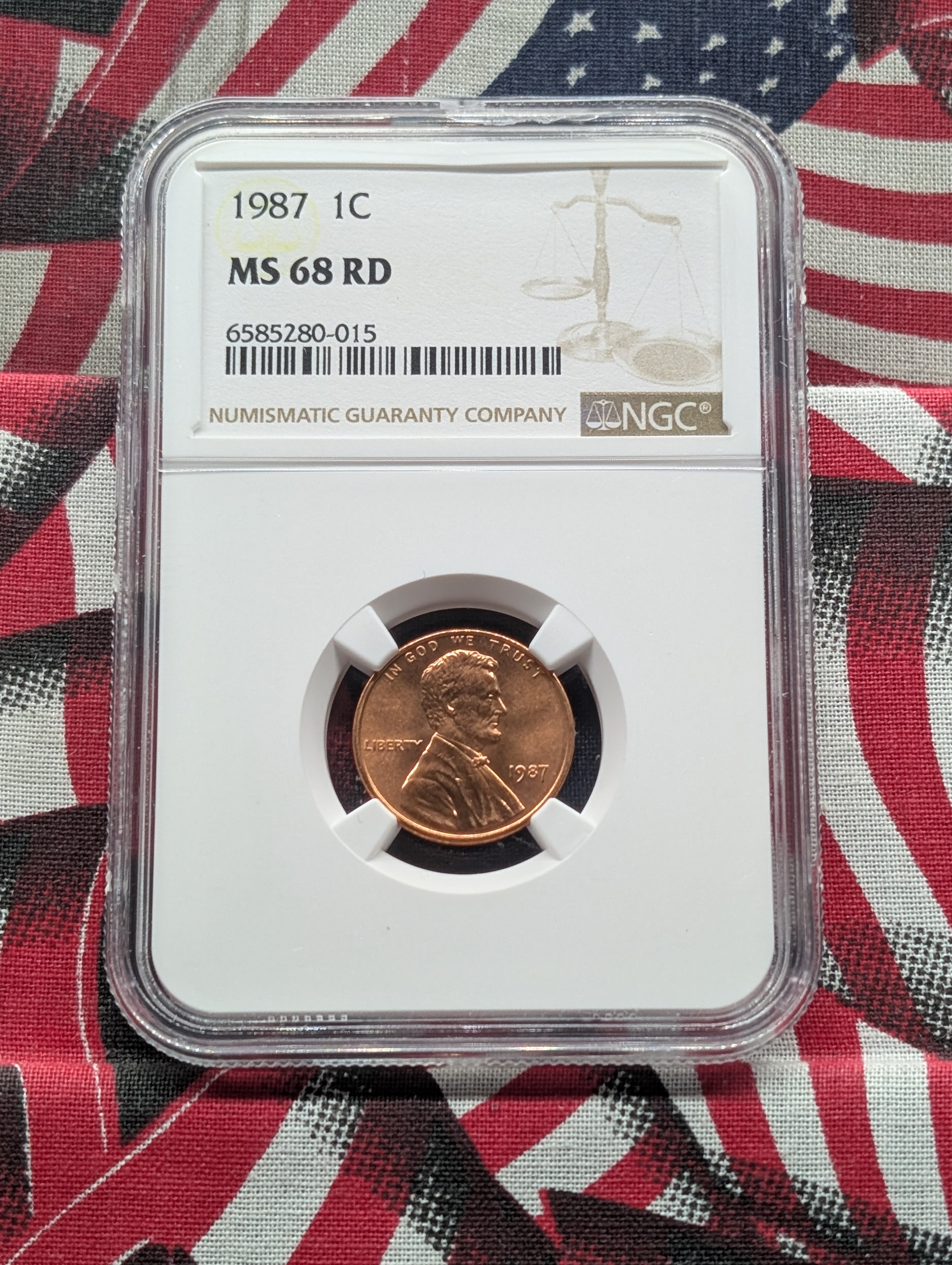 1987-P Lincoln Memorial Cent - NGC MS68 RD