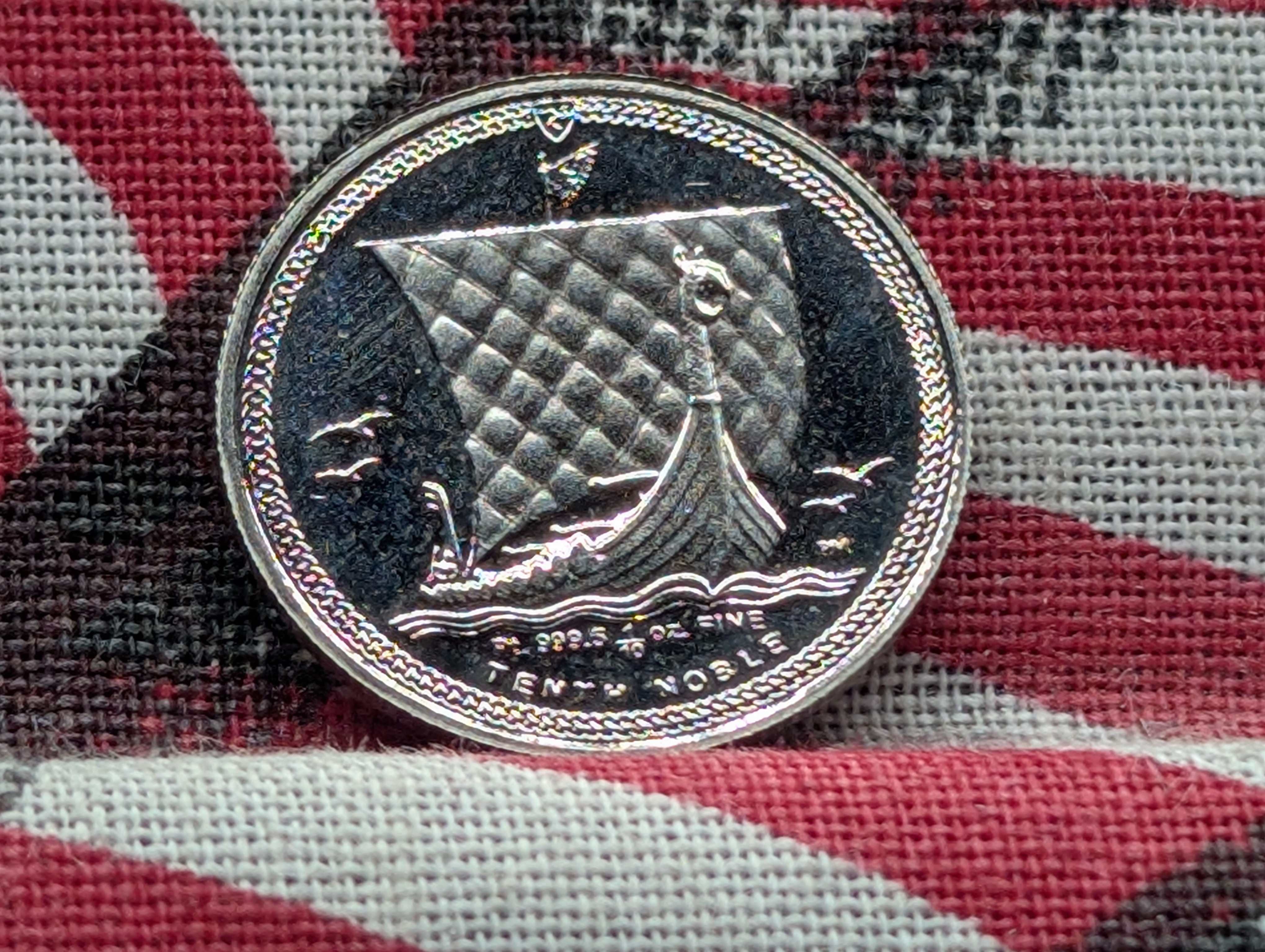 1/10th Oz. .9995 PURE PLATINUM 2016 Isle of Man 1/10th Noble Viking Longship Coin
