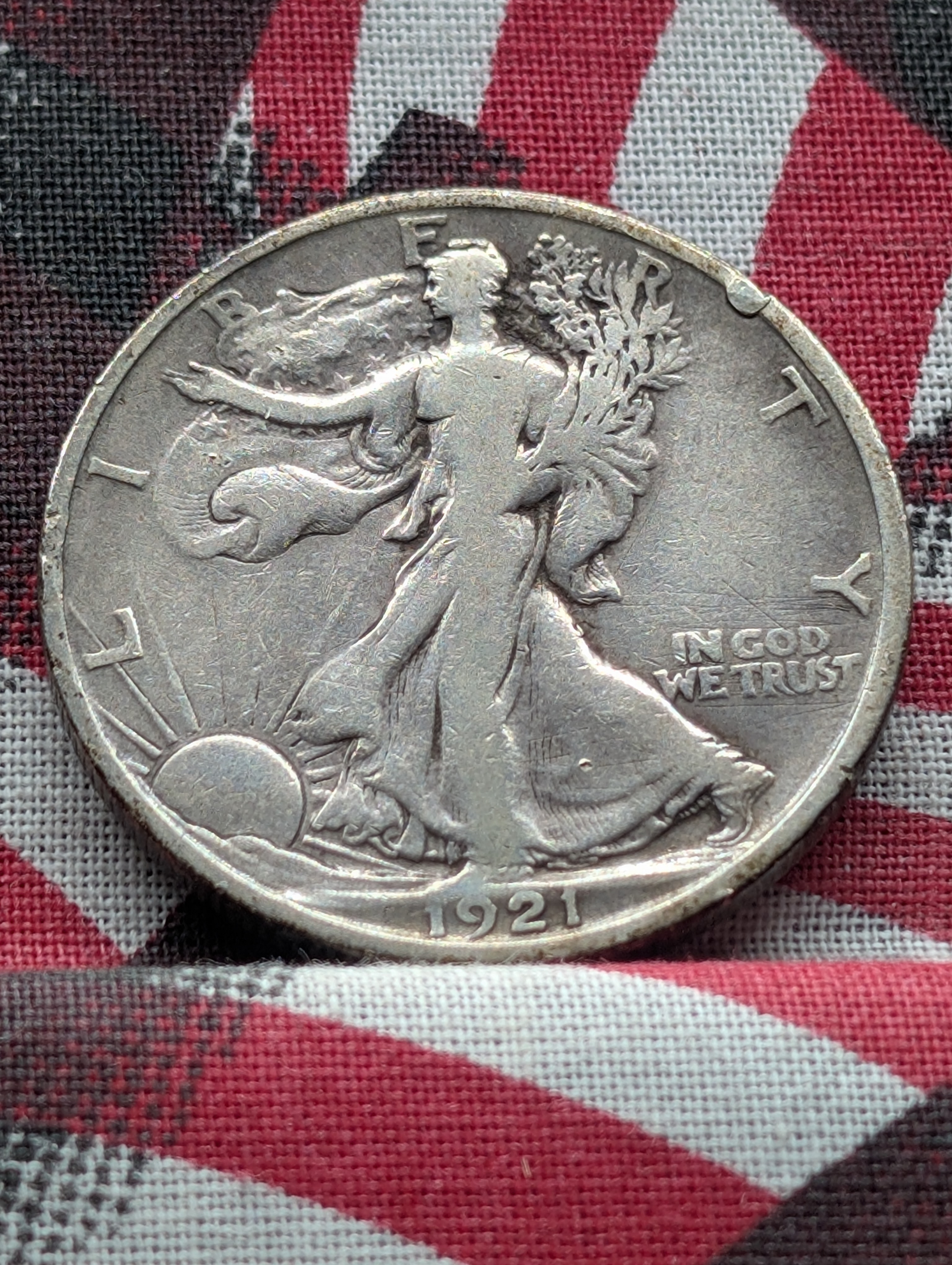 1921-D Walking Liberty 90% Silver Half Dollar - Key Date!!