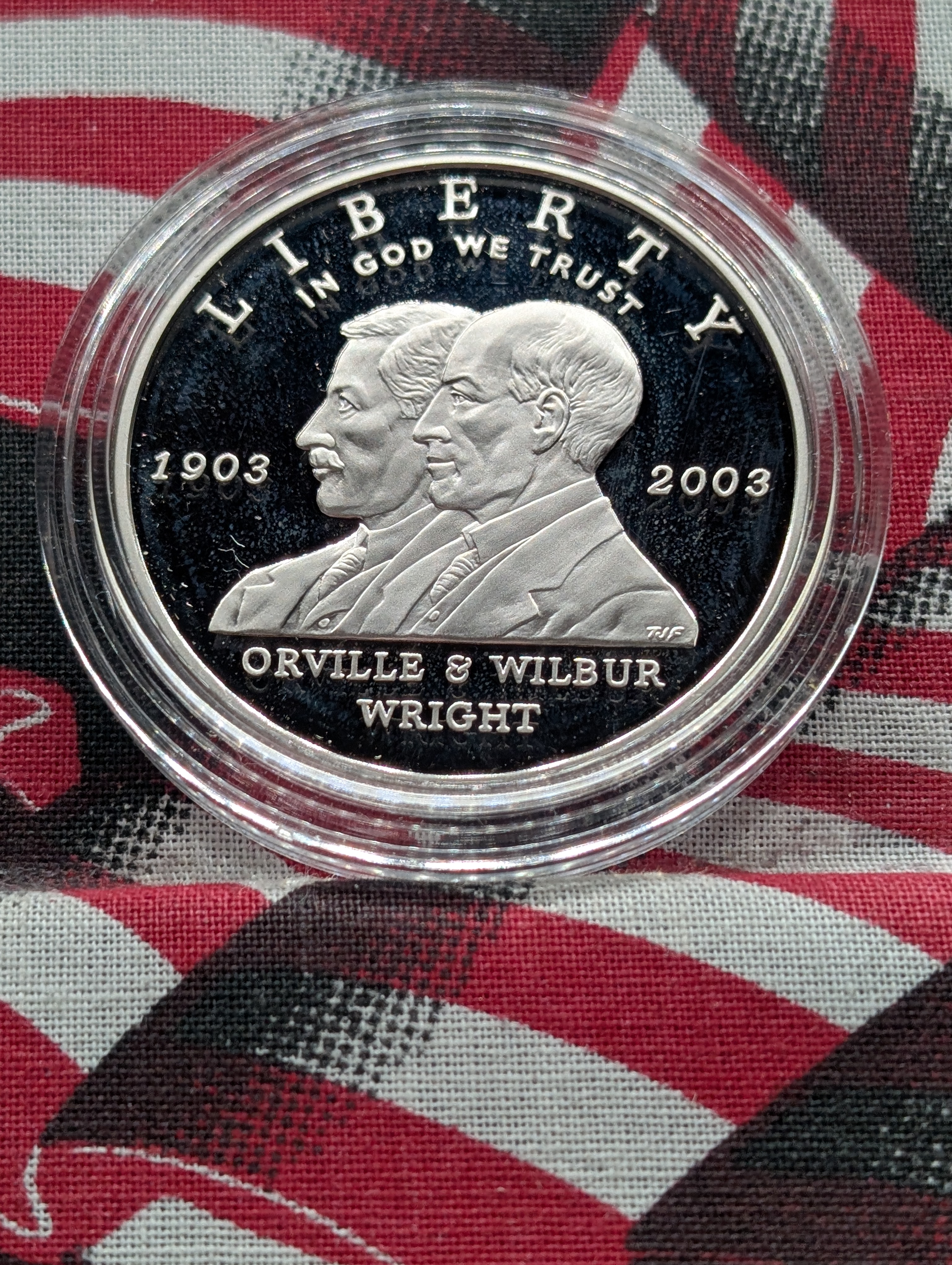 2003-P PROOF Orville & Wilbur Wright Commemorative Silver Dollar in Government Capsule