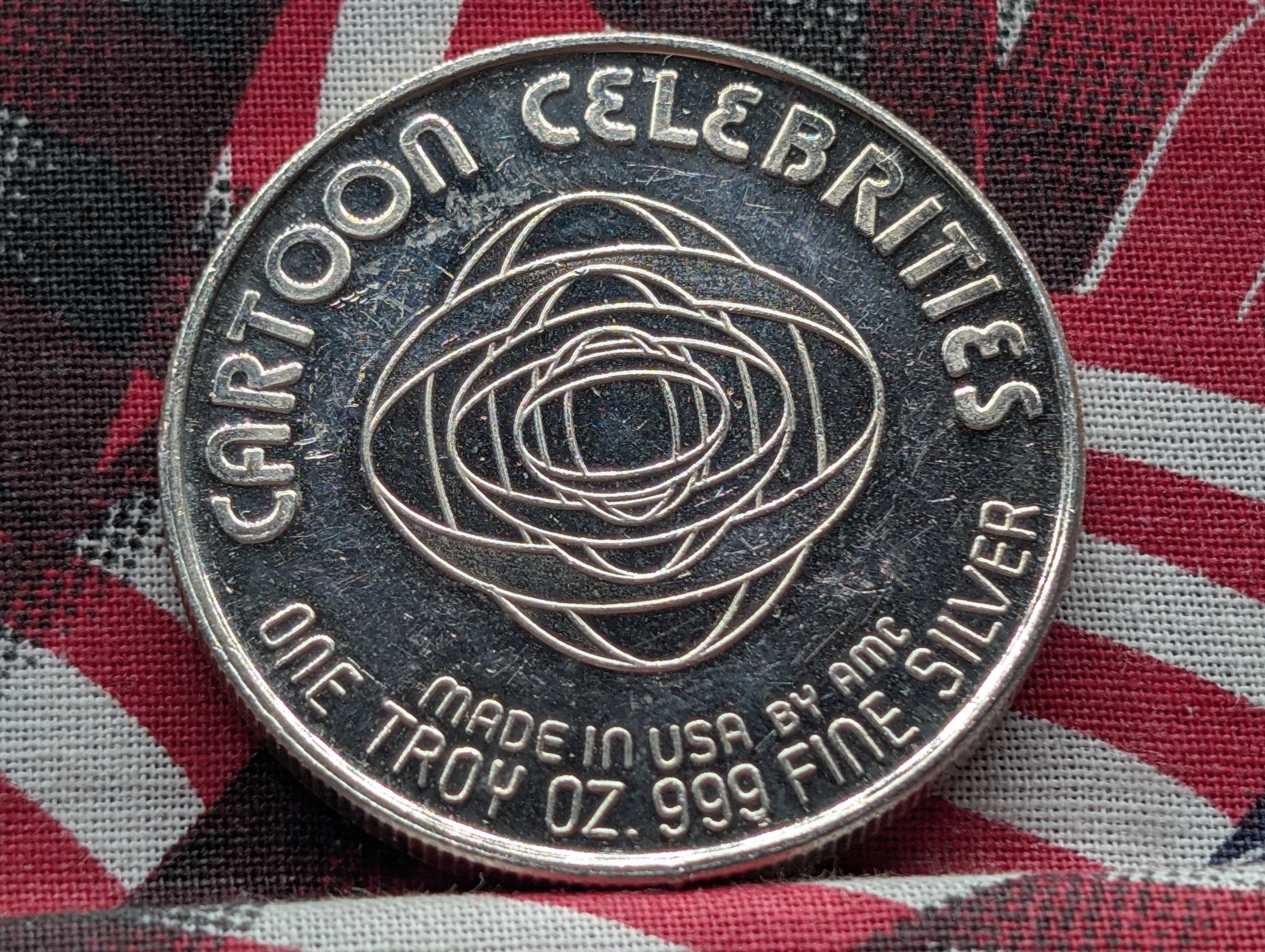 1 Troy Oz. .999 FINE SILVER Plastic Man Designed Round