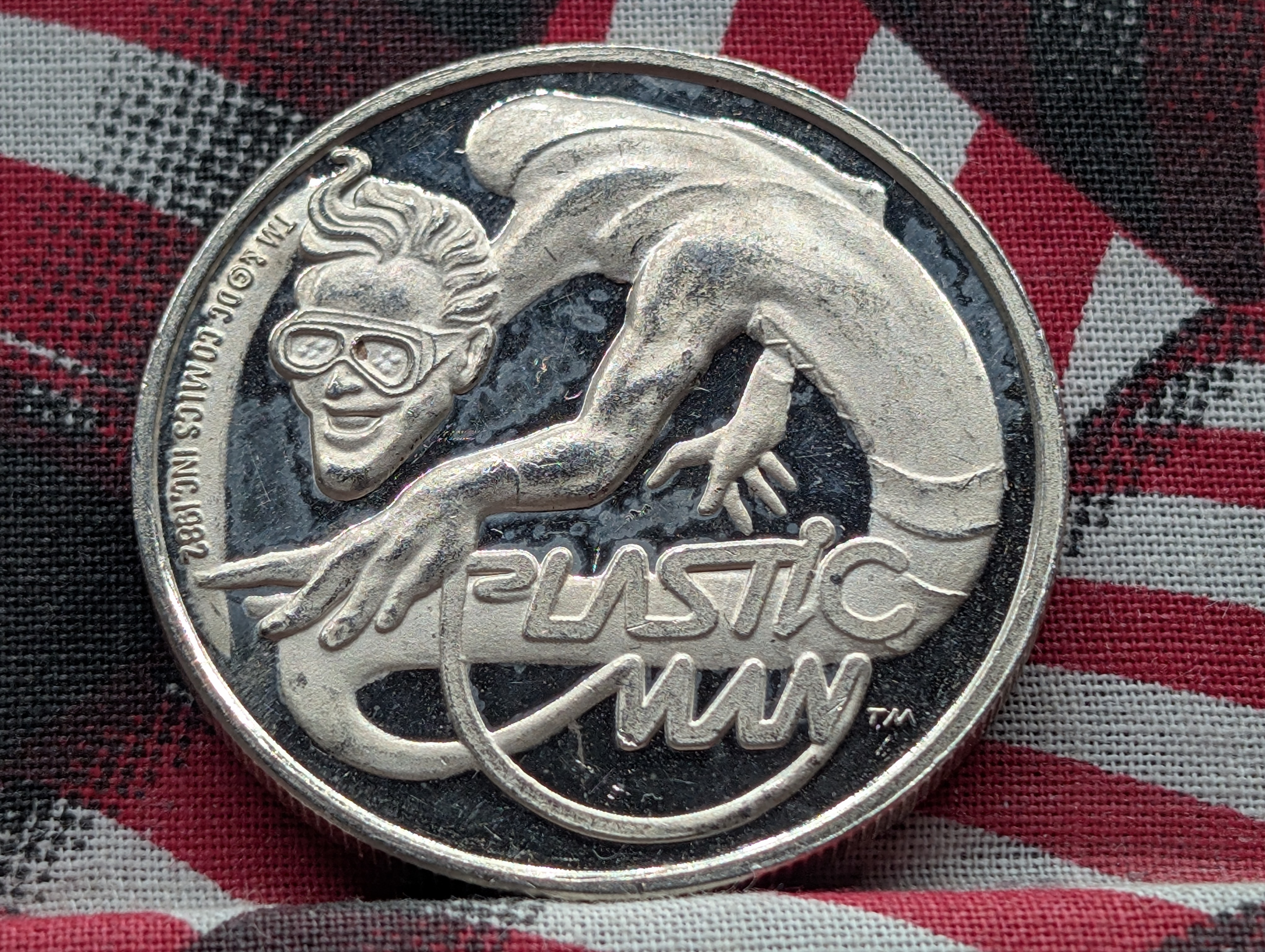 1 Troy Oz. .999 FINE SILVER Plastic Man Designed Round
