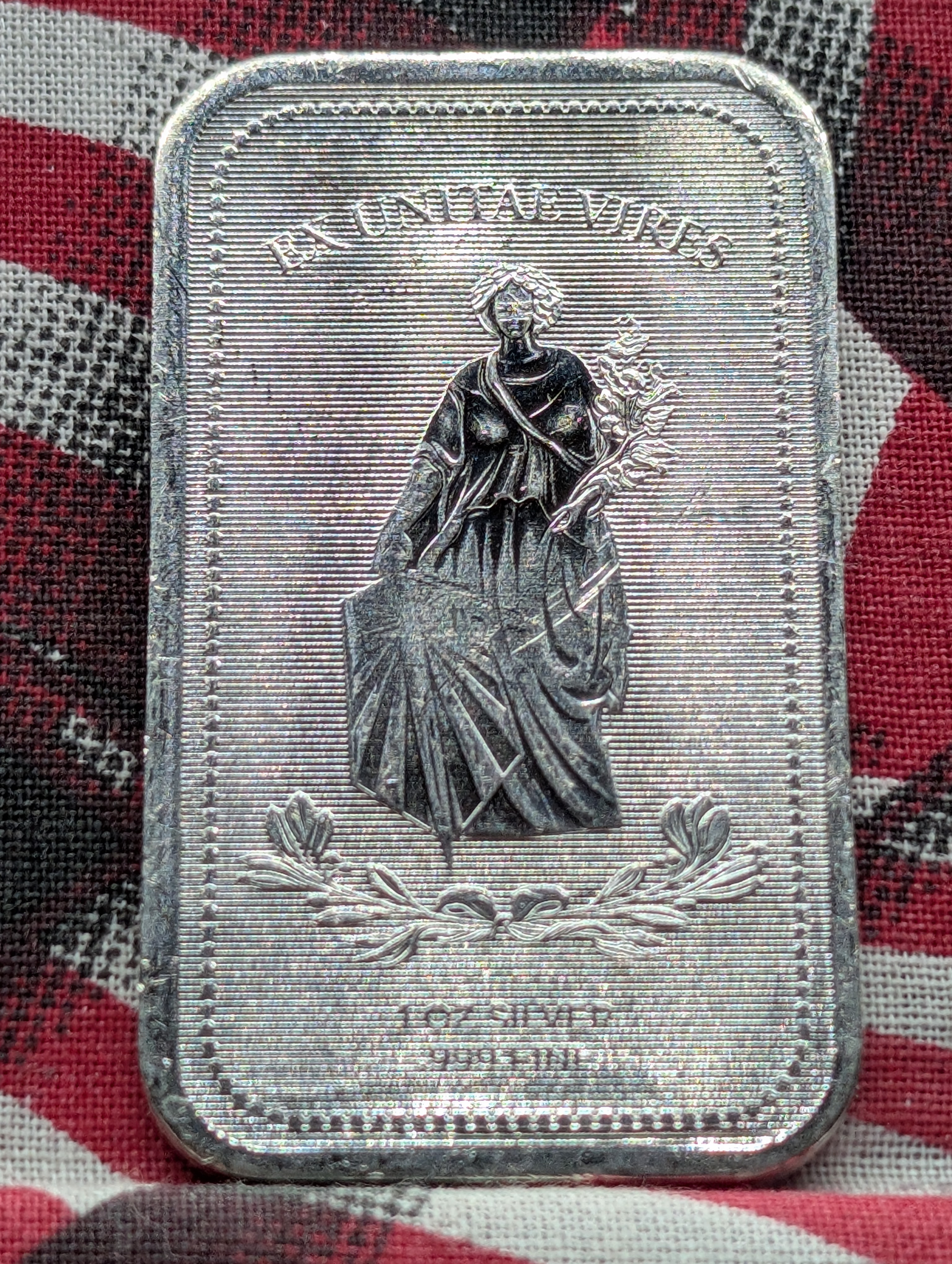 1 Oz. .999 FINE SILVER Being One's Own Cause - From Unity Comes Strength Designed Art Bar