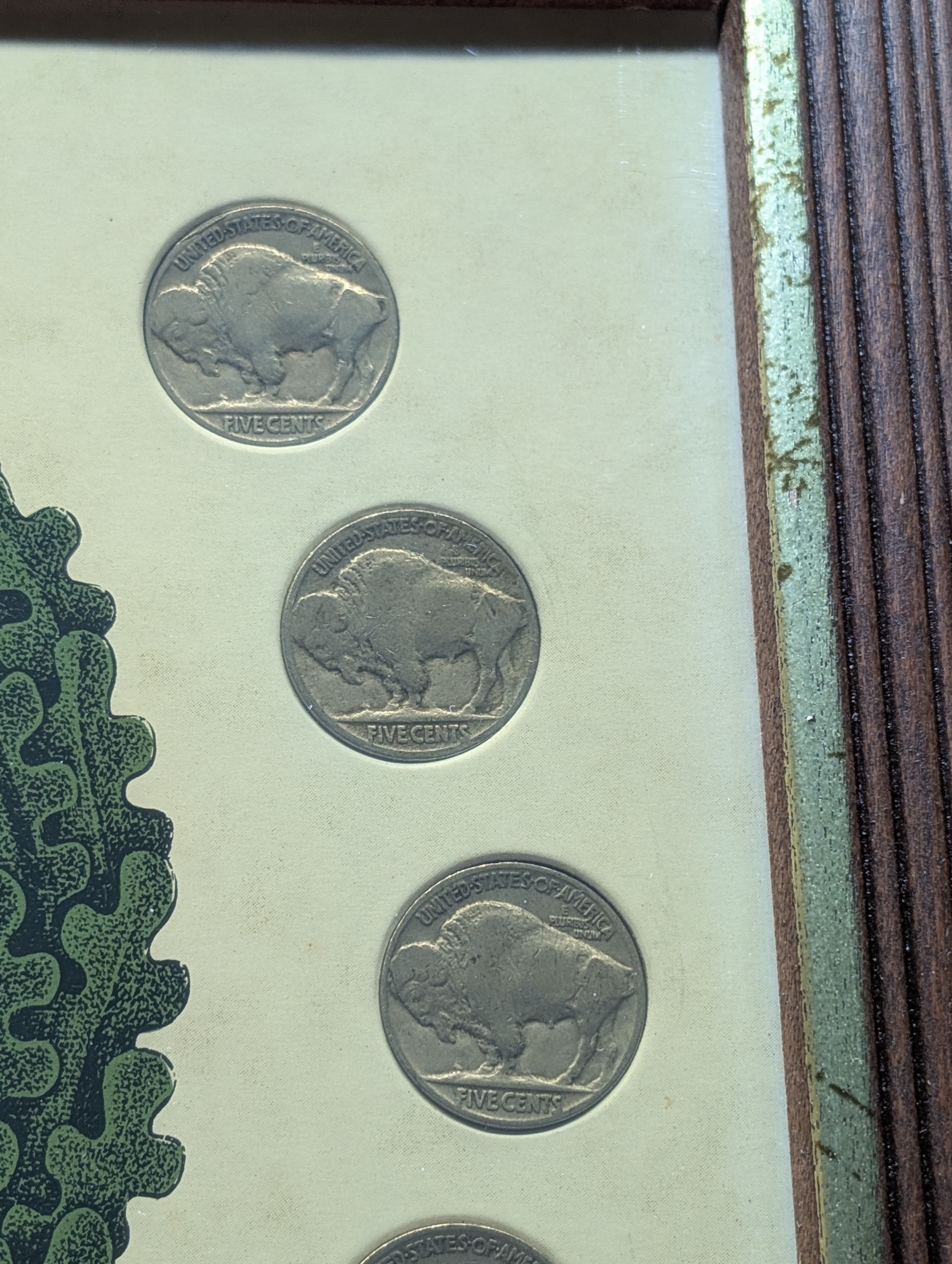 A Tribute to The Old West Coin Collection in Display Frame w/ COA - Various Dated Indian Head Cents & Buffalo Nickels