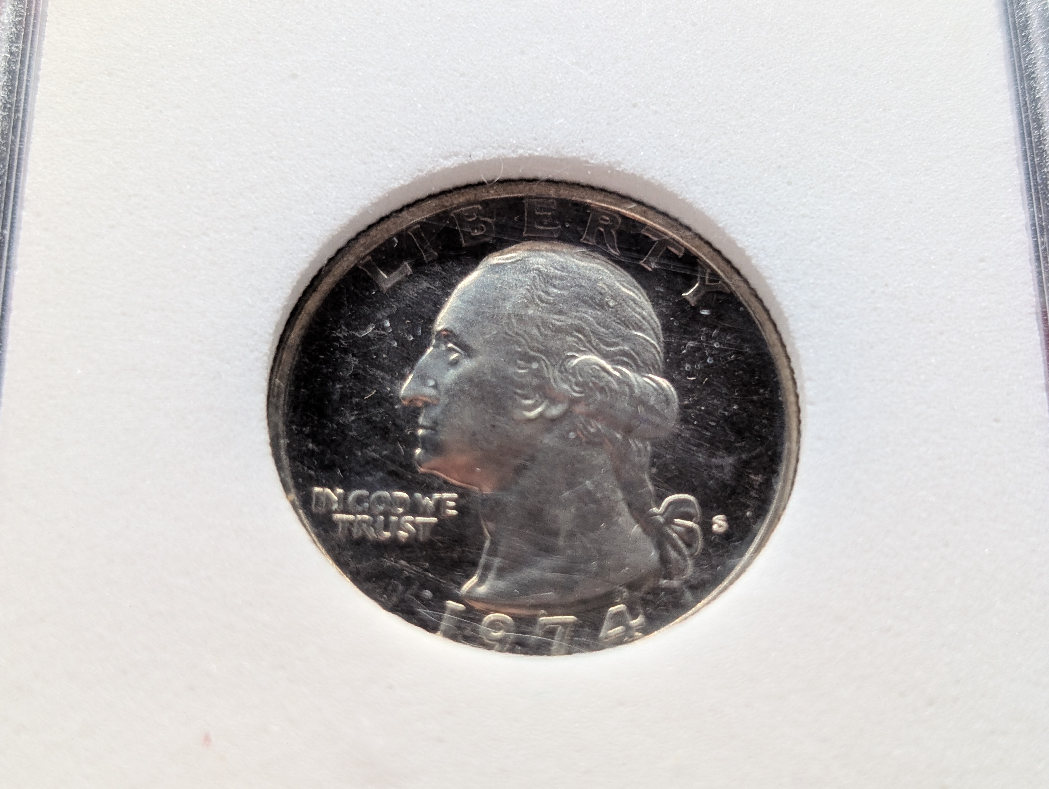 1974-S Washington Quarter - Slabbed International Numismatic Bureau - GEM PROOF